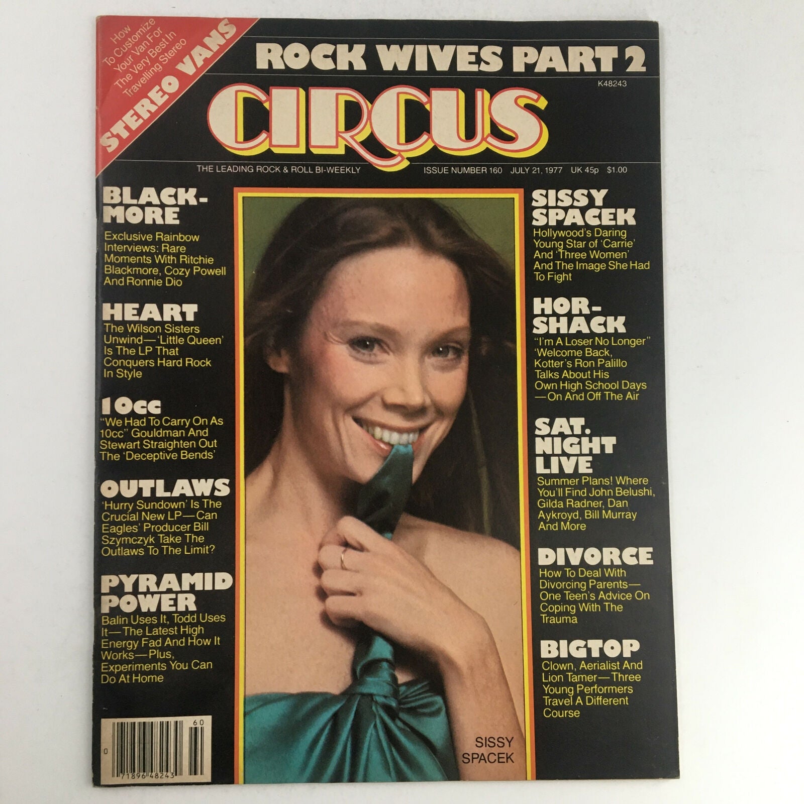 Circus Magazine July 21 1977 Singer Sissy Spacek & Ann Wilson Poster No Label