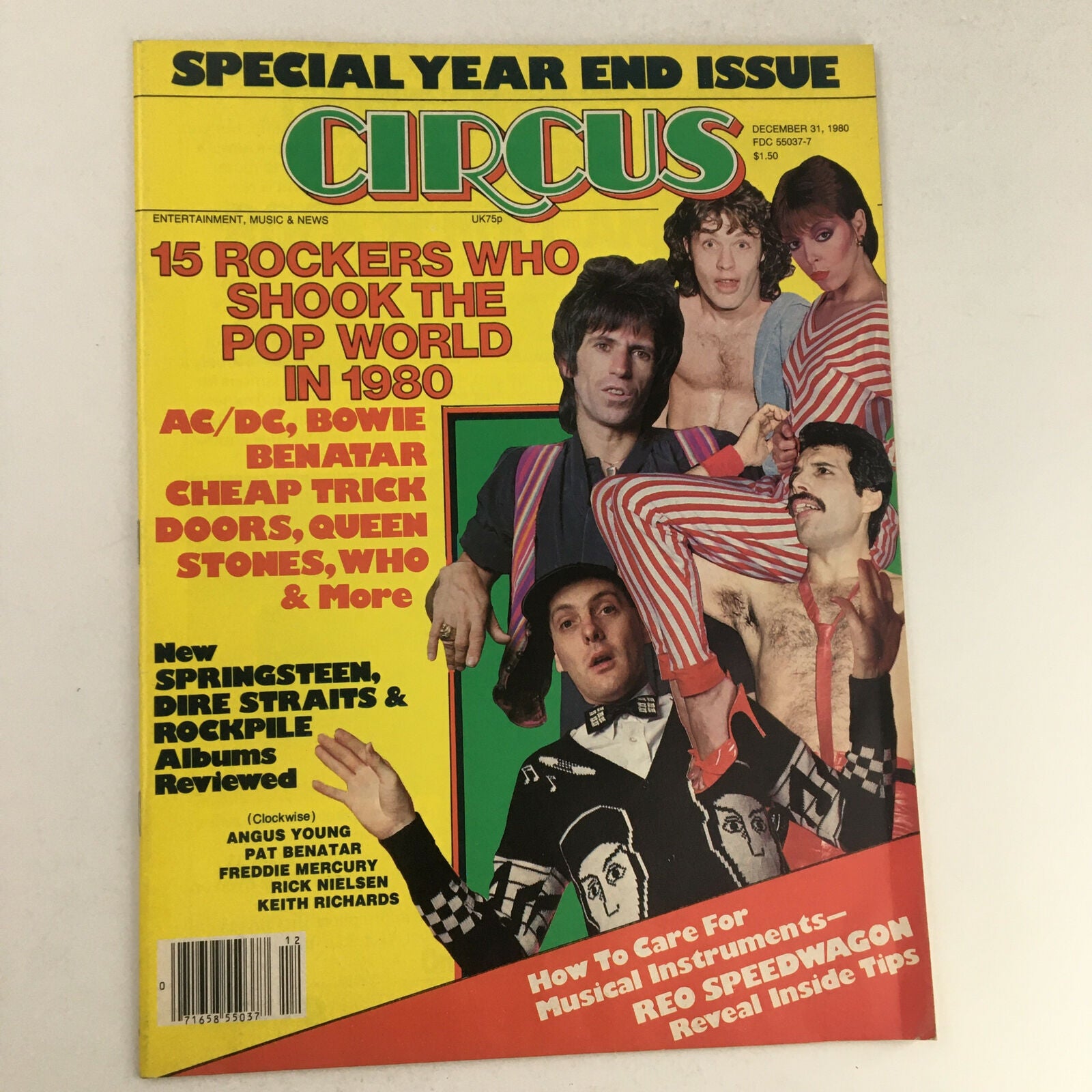 Circus Magazine December 31 1980 David Bowie & Bruce Springsteen Poster No Label