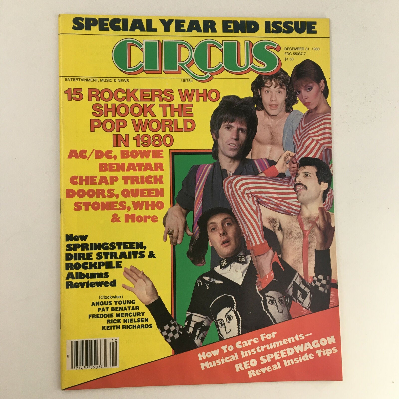 Circus Magazine December 31 1980 Bruce Springsteen & Rockpile w Poster No Label