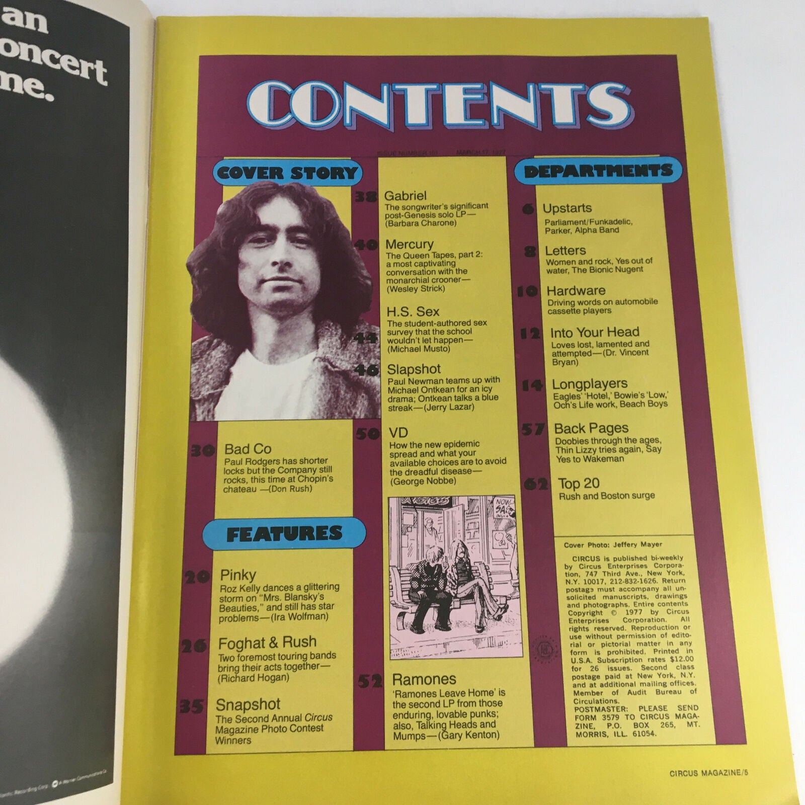 Circus Magazine March 17 1977 Freddie Mercury & Paul Rodgers w Poster No Label