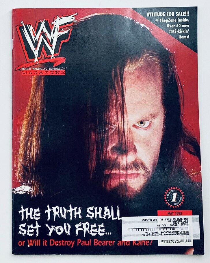 WWF World Wrestling Federation Magazine May 1998 The Undertaker w Poster