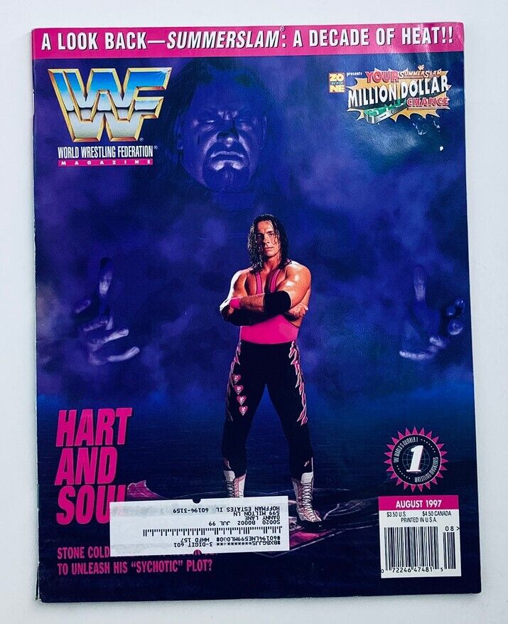 WWF World Wrestling Federation Magazine August 1997 The Undertaker w Poster