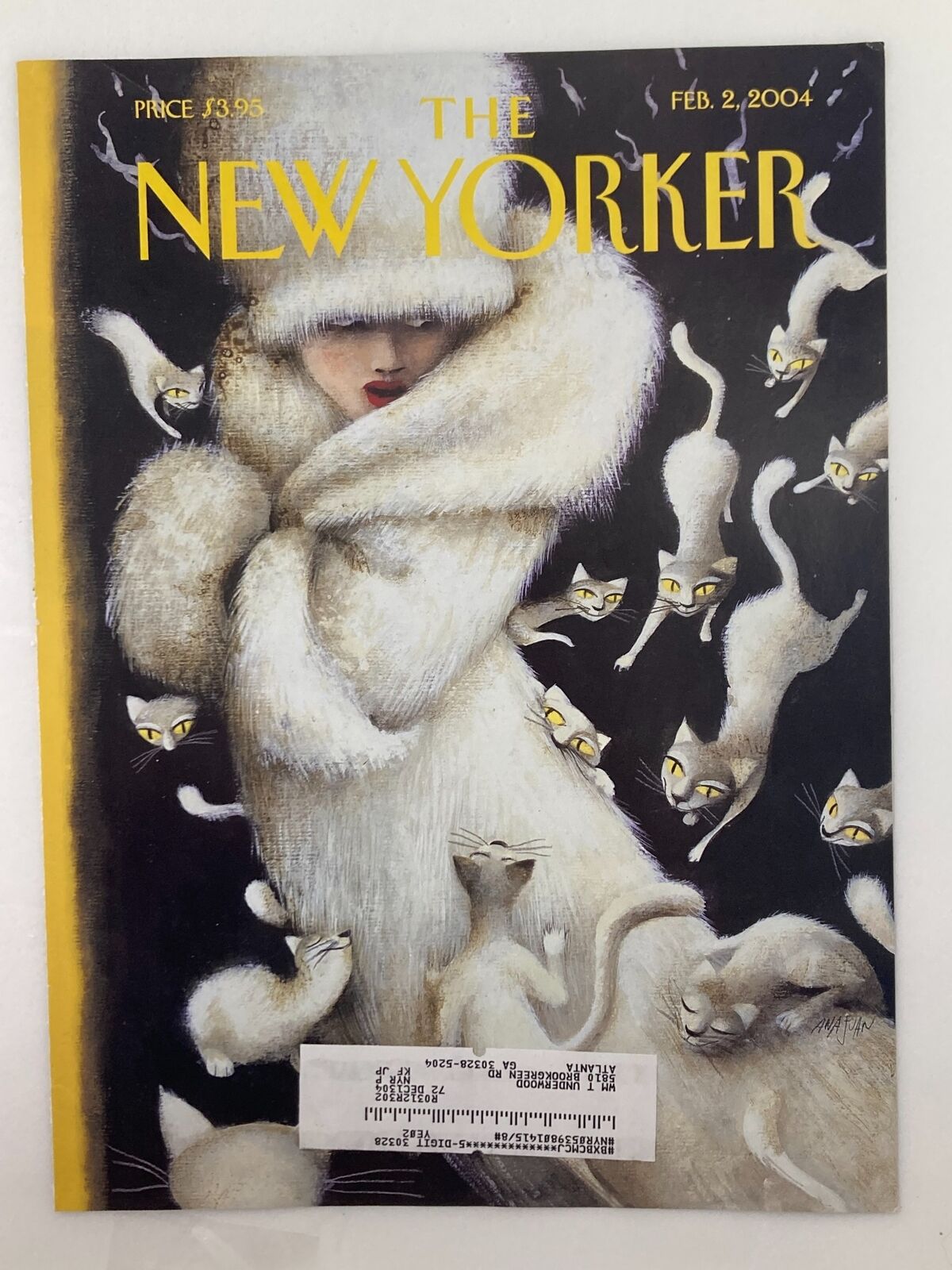 COVER ONLY The New Yorker February 2 2004 Huddling for Warmth by Ana Juan