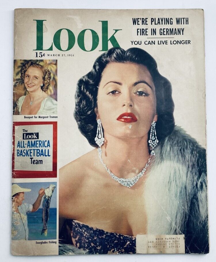 VTG Look Magazine March 27 1951 Vol 15 No. 7 Faith Domergue, Margaret Truman