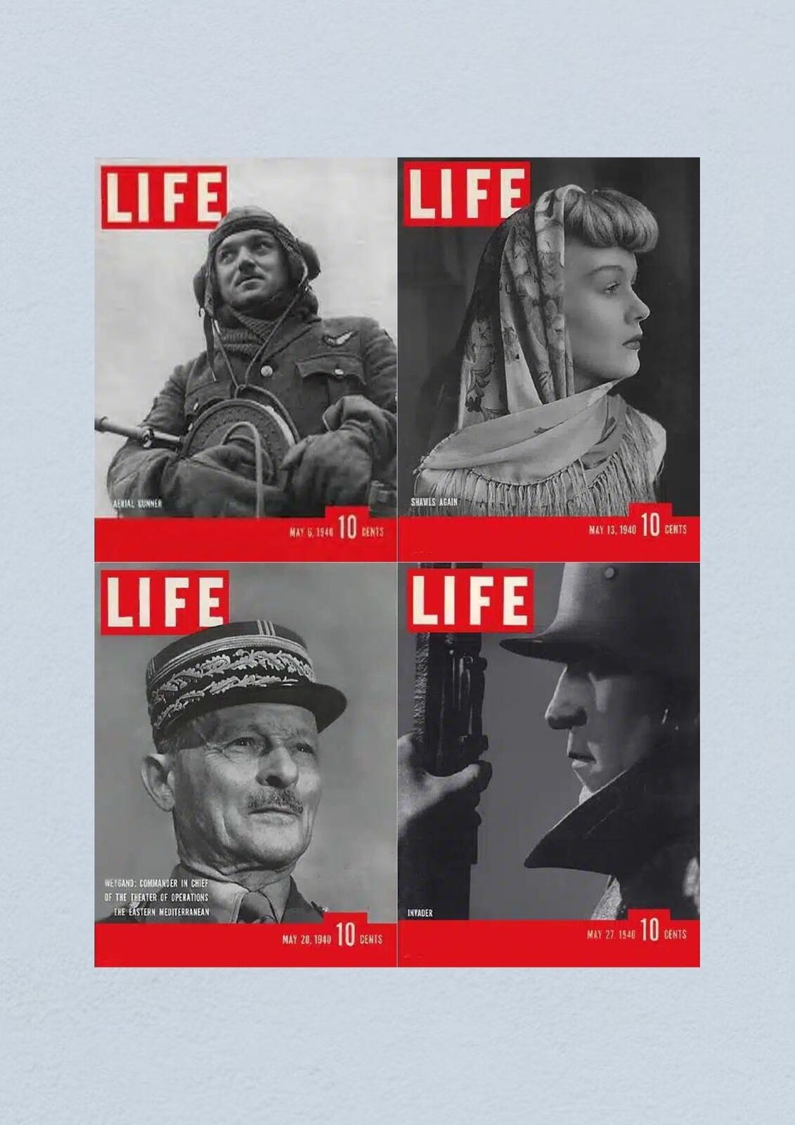 Life Magazine Lot of 4 Full Month of May 1940 6, 13, 20, 27 WWII ERA