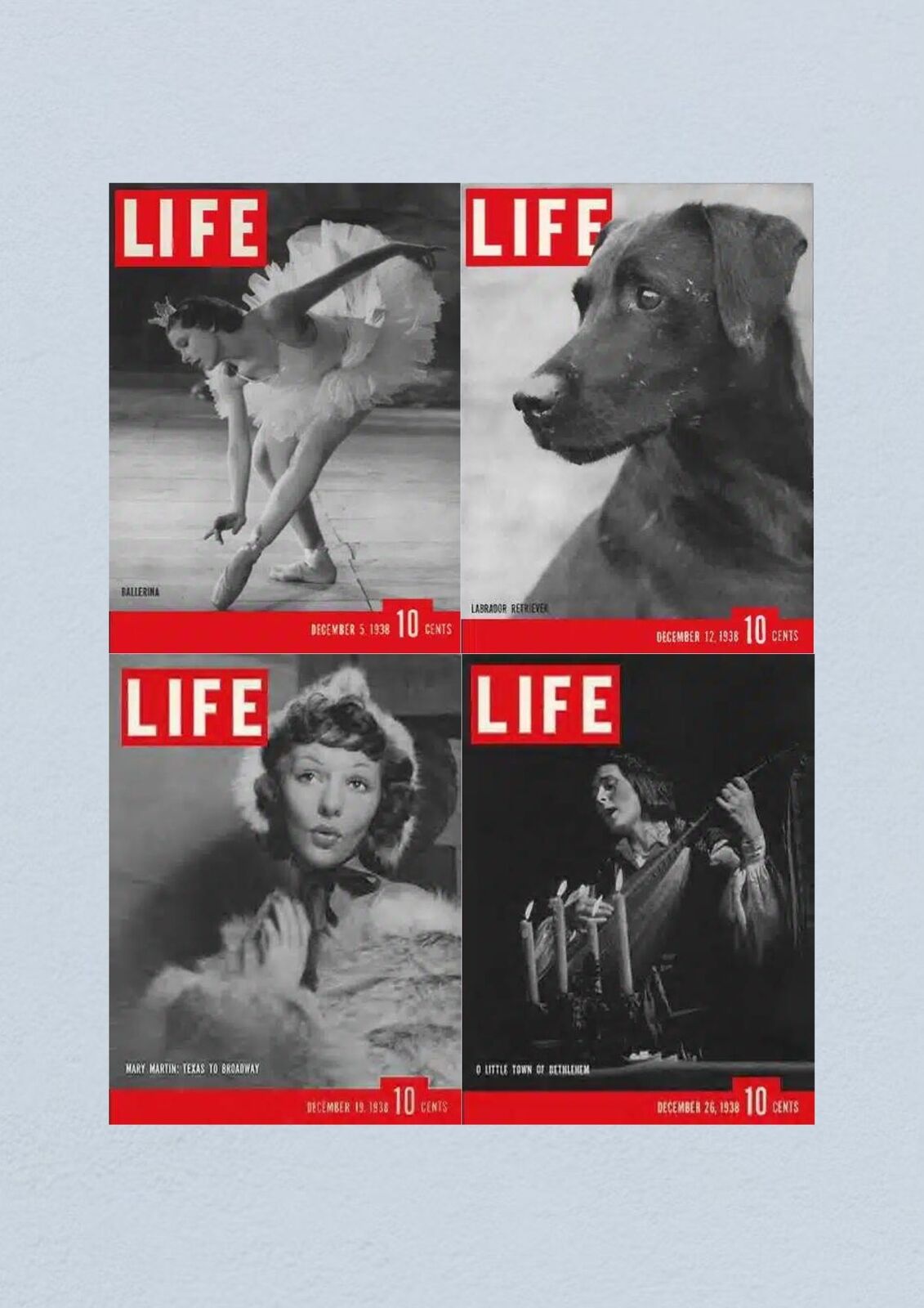 Life Magazine Lot of 4 Full Month of December 1938 5, 12, 19, 26