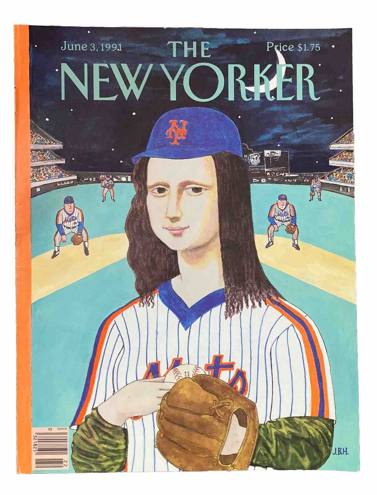 COVER ONLY The New Yorker June 3 1991 Mona Lisa Baseball by J.B. Handelsman