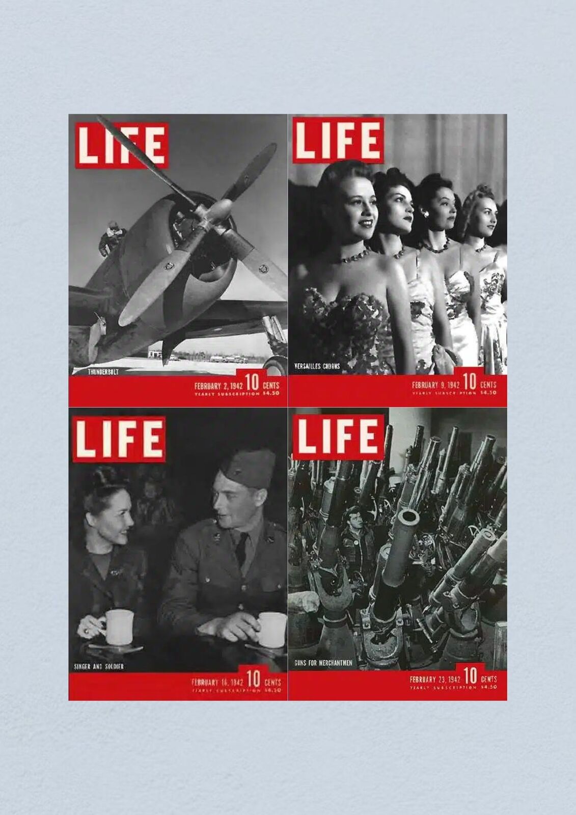 Life Magazine Lot of 4 Full Month of February 1942 2, 9, 16, 23 WWII WAR ERA