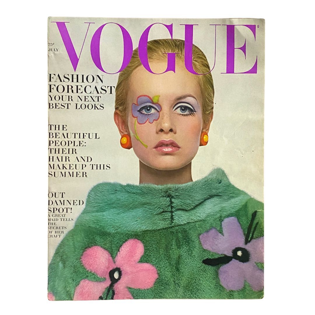 VTG Vogue Magazine July 1967 Twiggy by Richard Avedon No Label