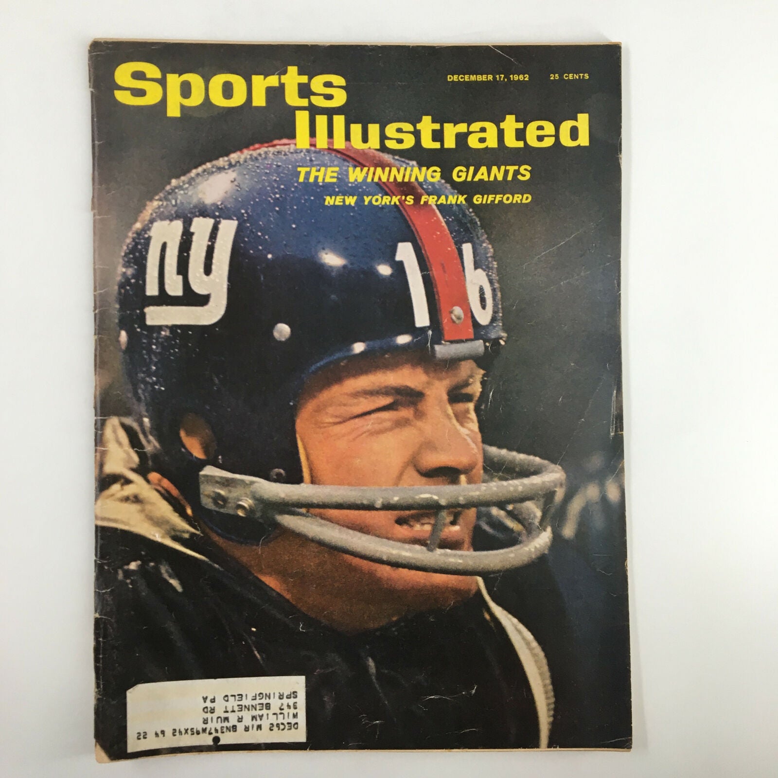 VTG Sports Illustrated Magazine December 17 1962 New York's Frank Gifford