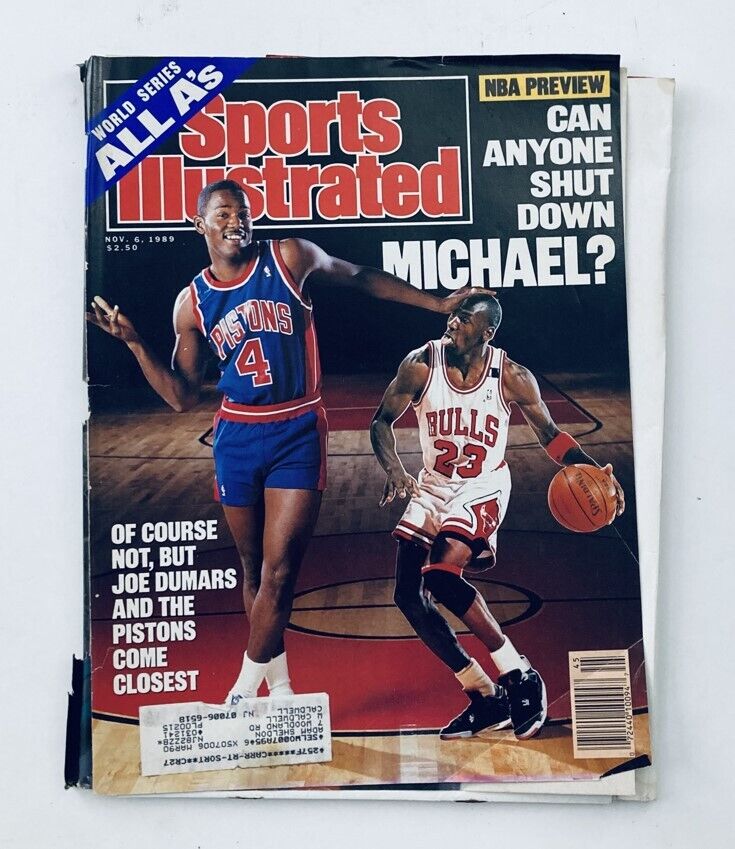 VTG Sports Illustrated Magazine November 6 1989 Michael Jordan & Joe Dumars