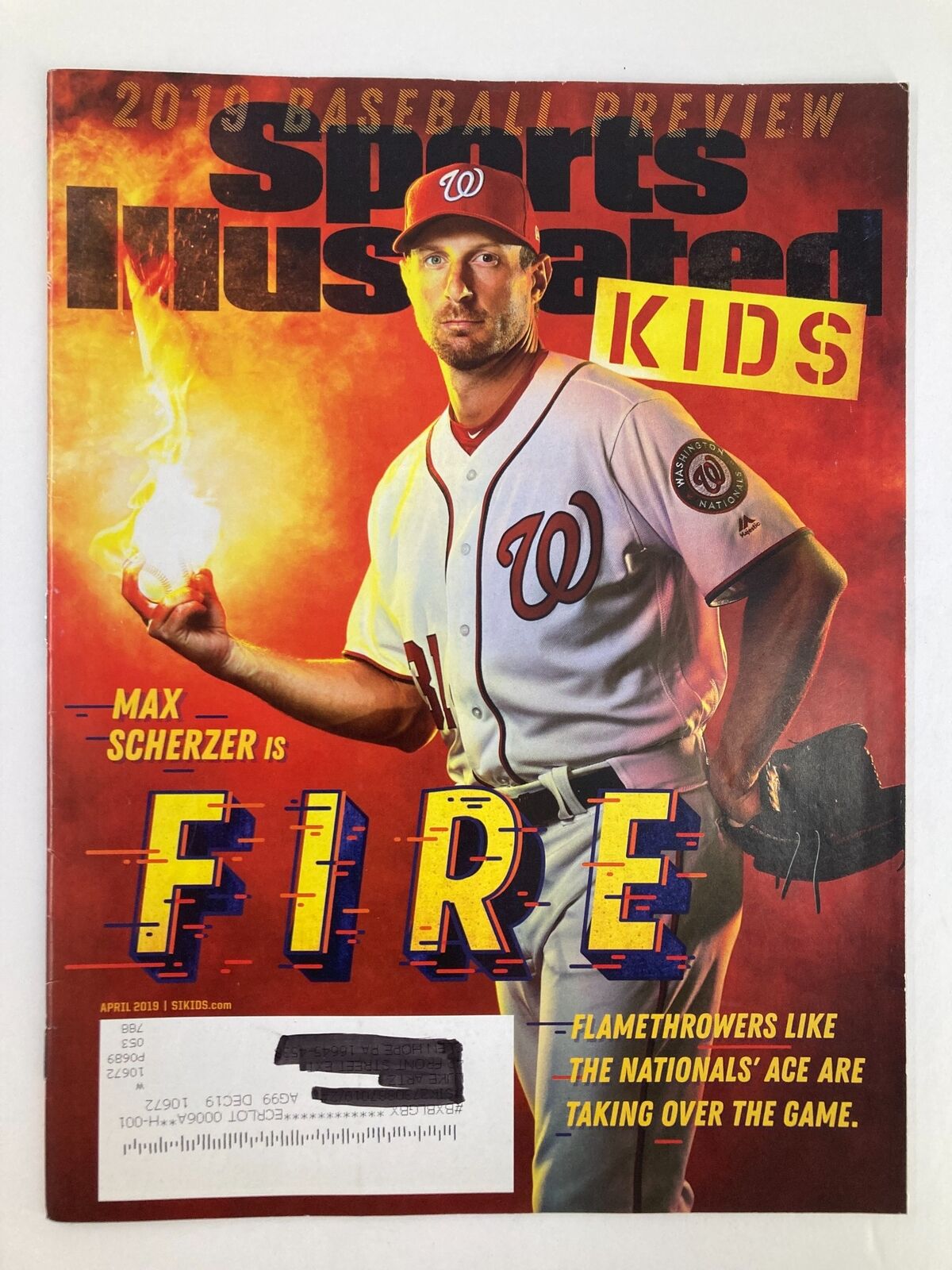 Sports Illustrated Kids Magazine April 2019 Vol 31 #3 Max Scherzer VG