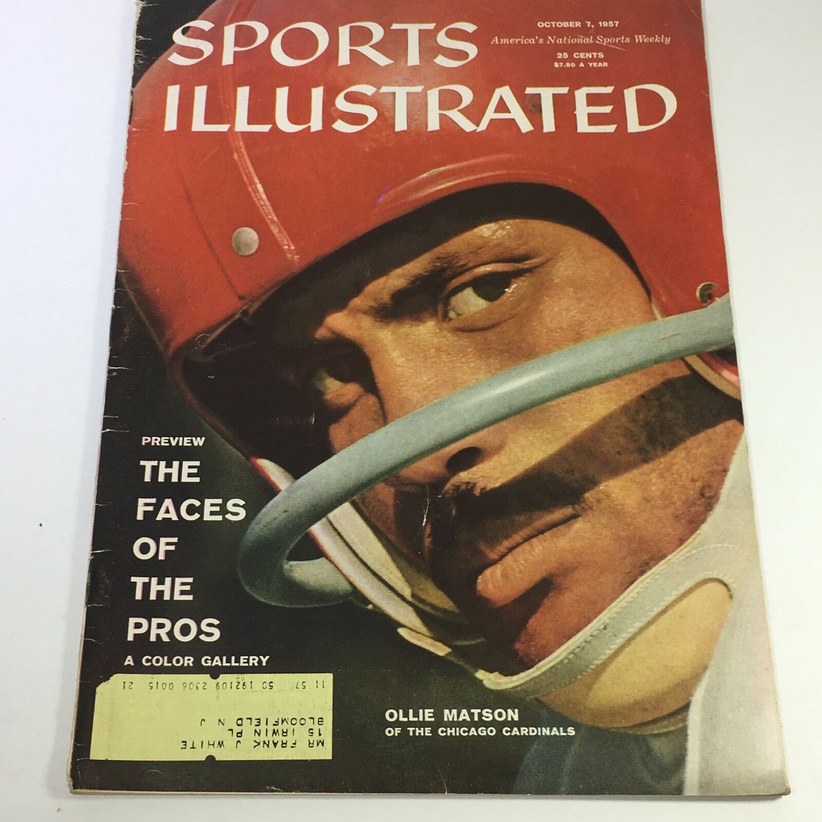 VTG Sports Illustrated Magazine October 7 1957 - Ollie Matson Chicago Cardinals