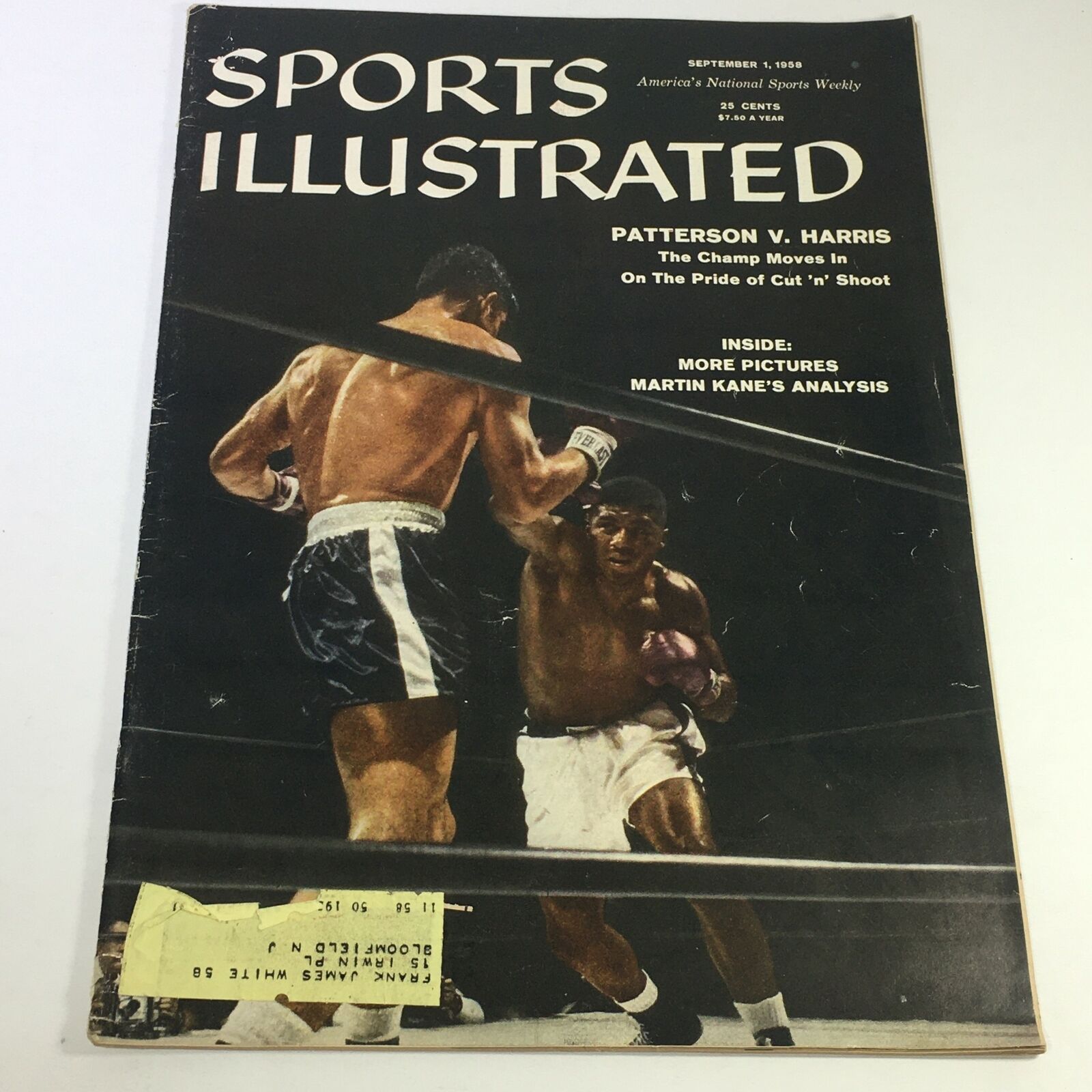 VTG Sports Illustrated Magazine September 1 1958 - Floyd Patterson vs Roy Harris