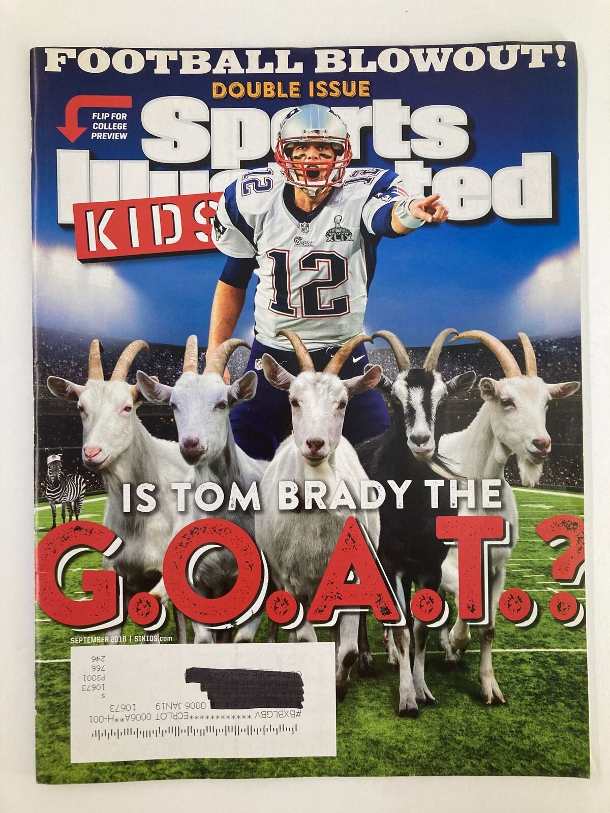 Sports Illustrated Kids Magazine September 2018 Vol 30 #8 Tom Brady VG