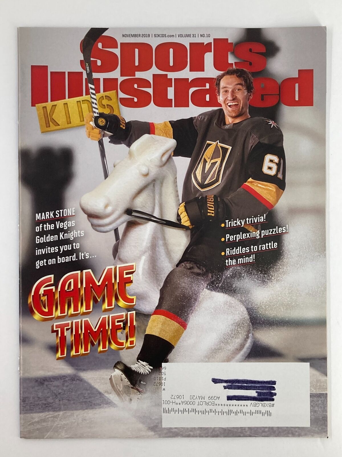 Sports Illustrated Kids Magazine November 2019 Vol 31 #10 Mark Stone VG