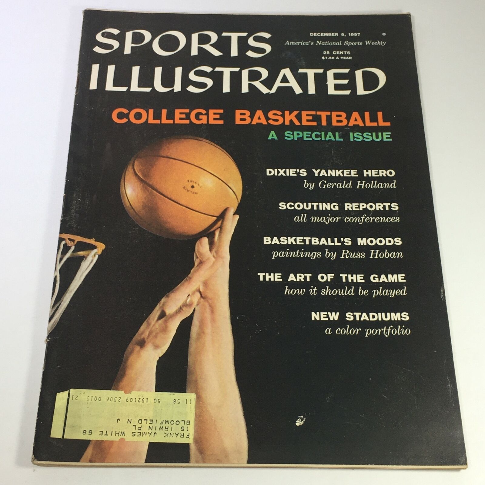 VTG Sports Illustrated Magazine December 9 1957- College Basketball Issue