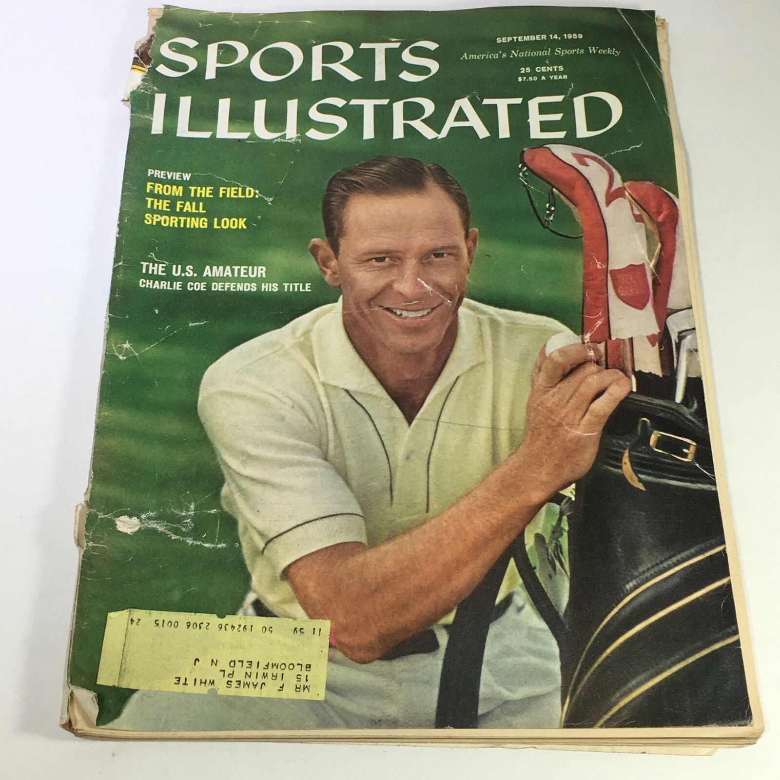 VTG Sports Illustrated Magazine September 14 1959 - U.S. Amateur Charlie Coe