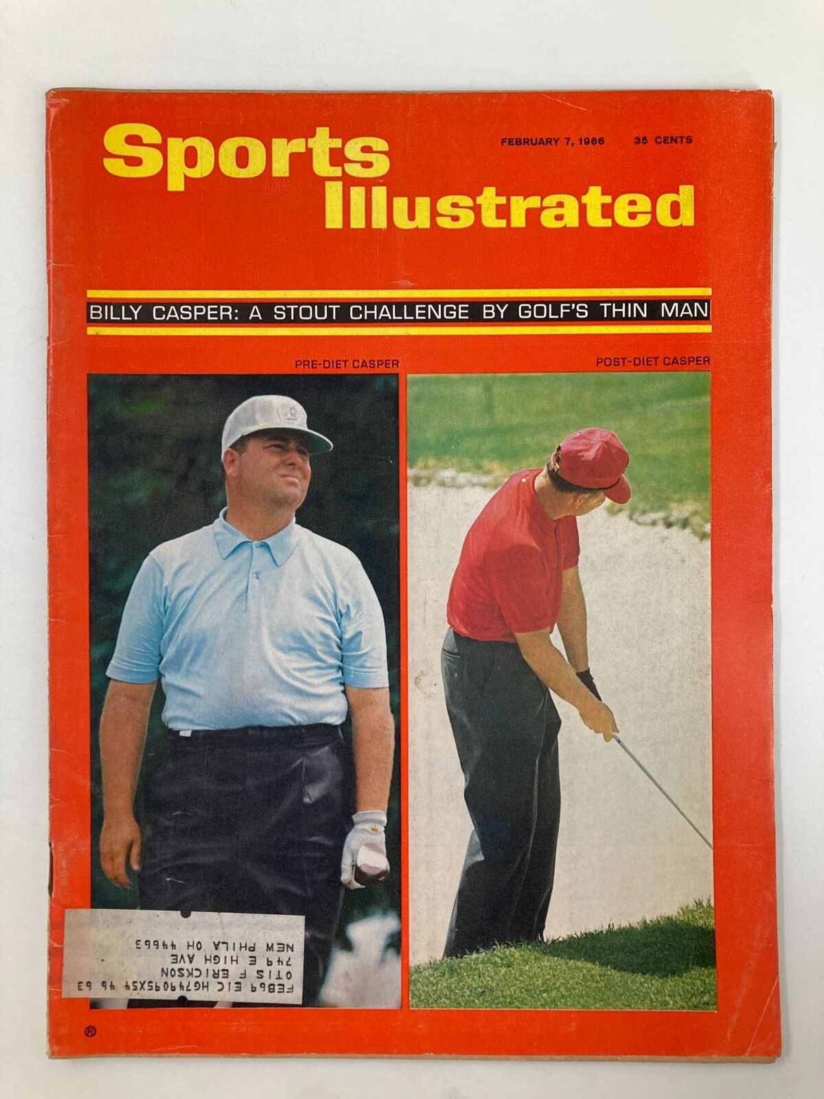 VTG Sports Illustrated Magazine February 7 1966 Pre-Diet, Post-Diet Billy Casper