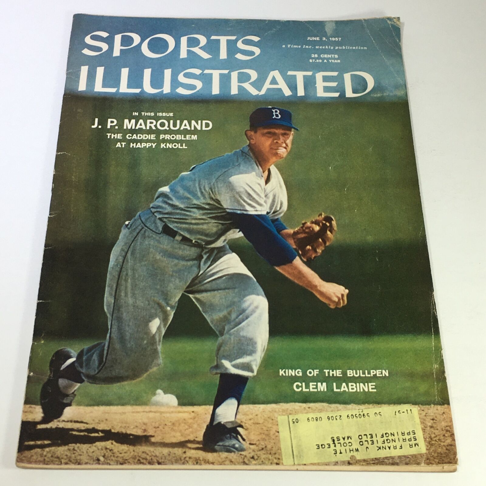 VTG Sports Illustrated Magazine June 3 1957 - Clem Labine / J.P. Marquand