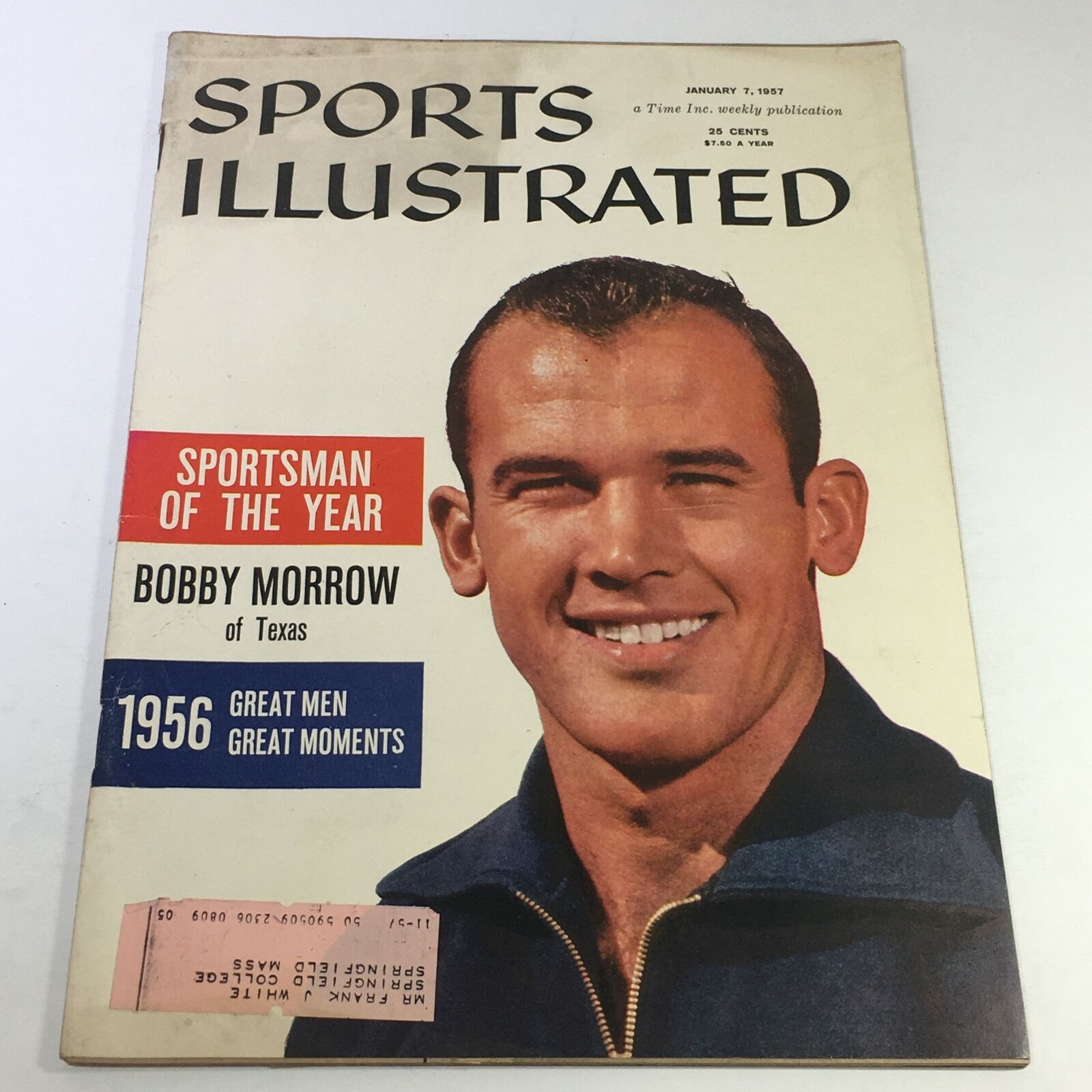 VTG Sports Illustrated Magazine January 7 1957 - Bobby Morrow of Texas