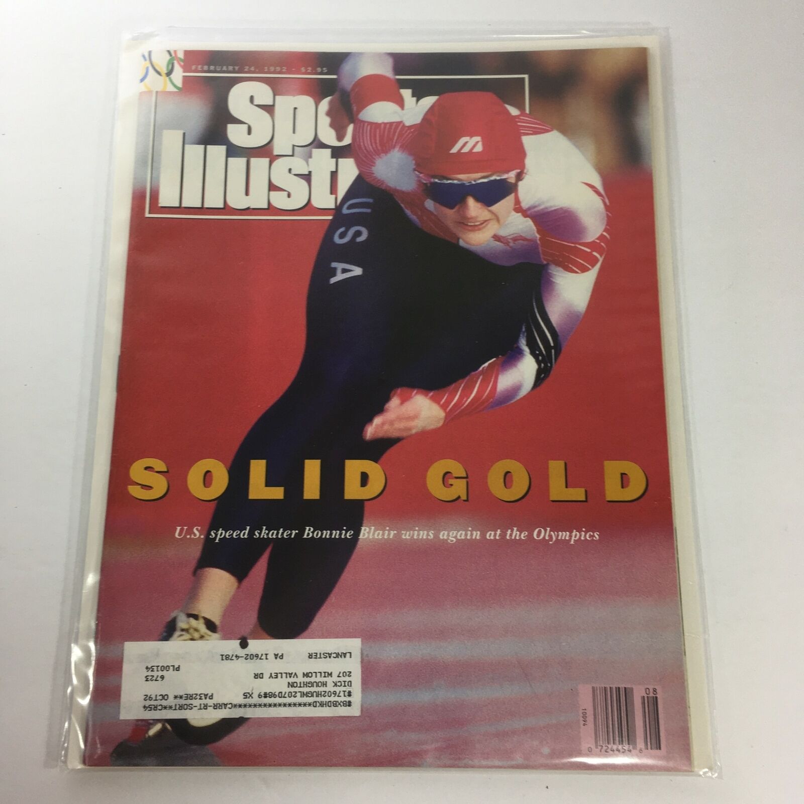 Sports Illustrated: February 24 1992 - U.S. Speed Skater Bonnie Blair Solid Gold