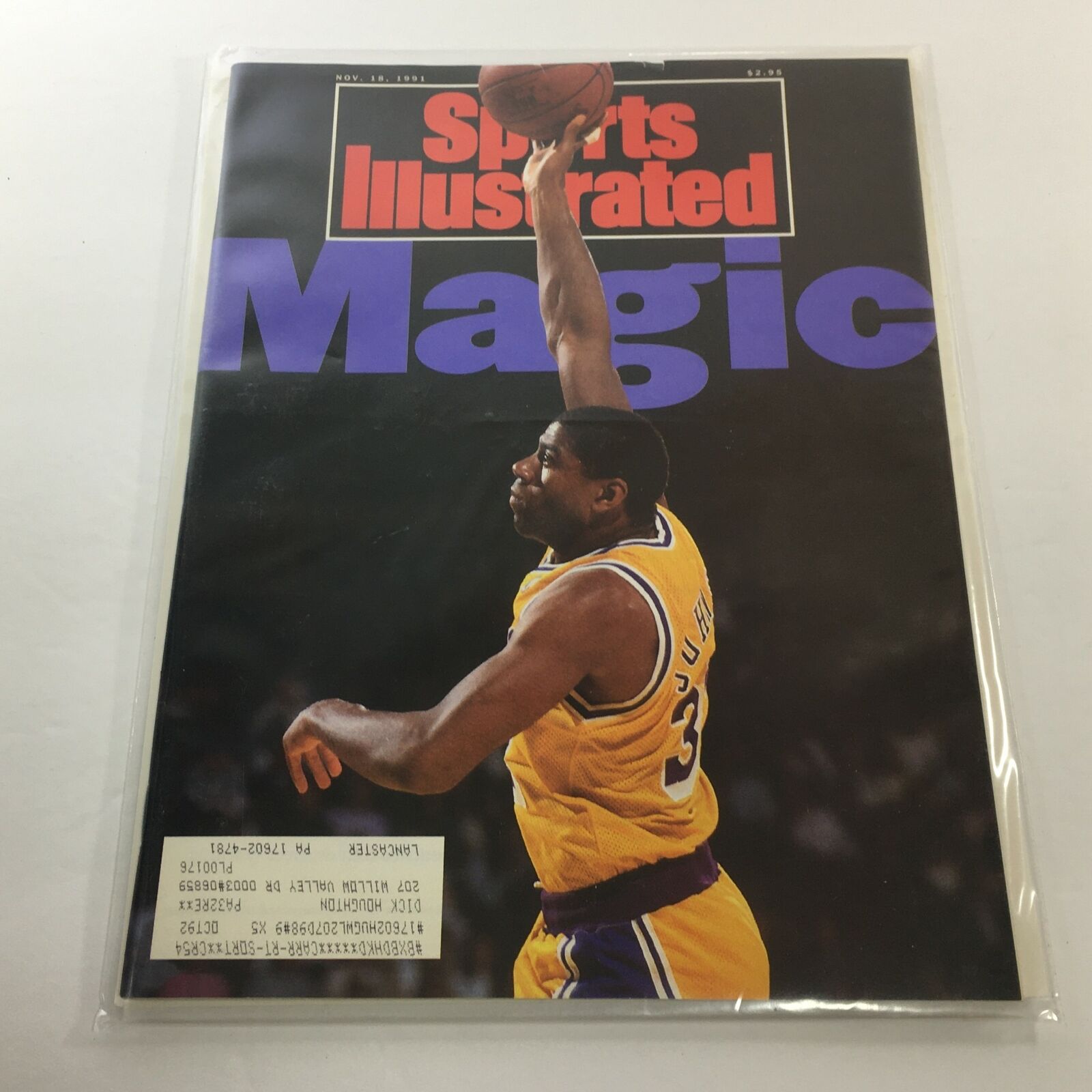 Sports Illustrated: November 18 1991 - NBA L.A. Lakers' Ervin "Magic" Jackson