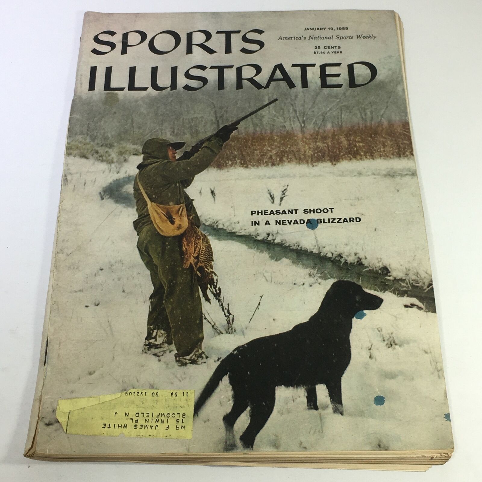 VTG Sports Illustrated Magazine January 19 1959 - Pheasant Shoot Nevada Blizzard