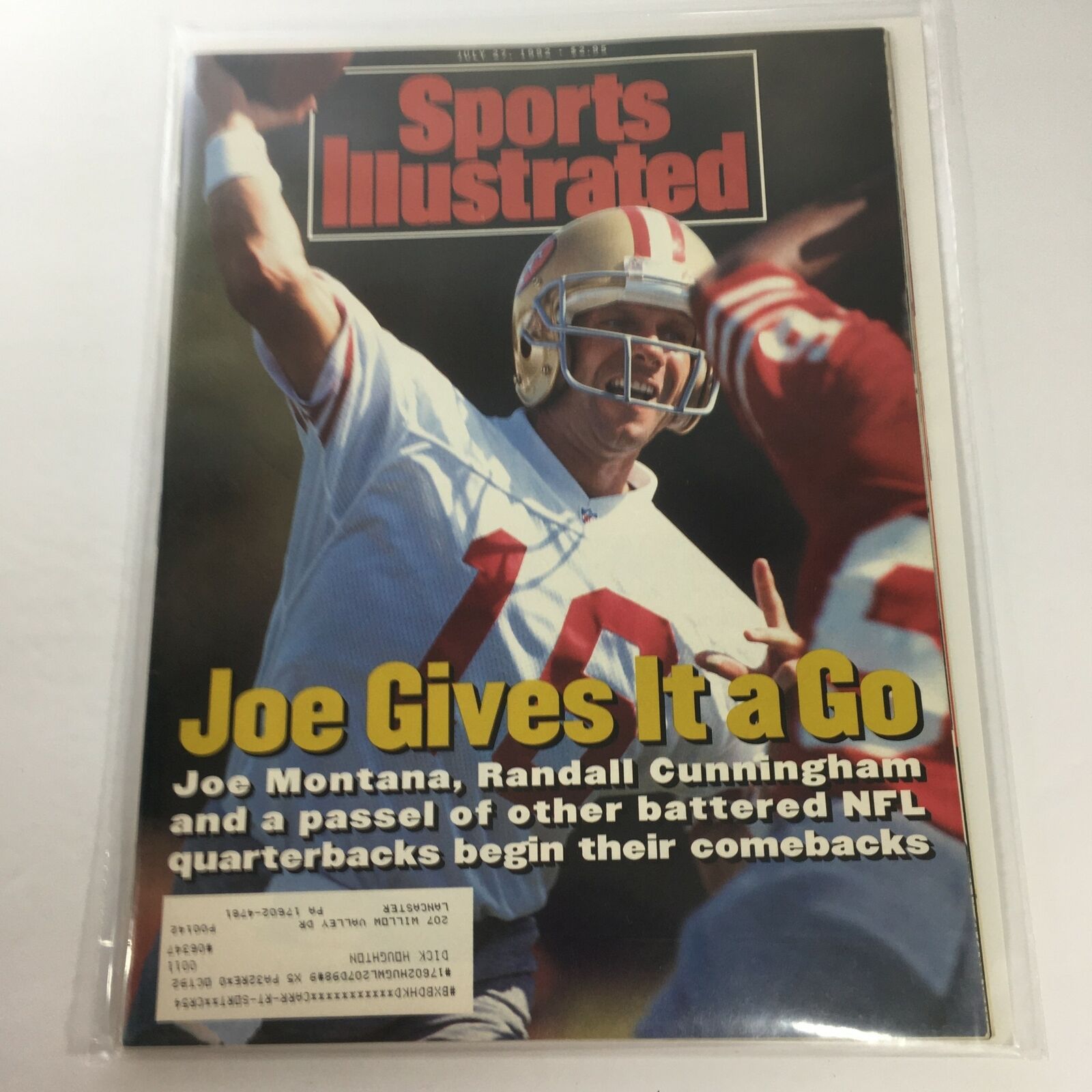 Sports Illustrated: July 22 1992 - NFL Joe Montana And Randall Cunningham