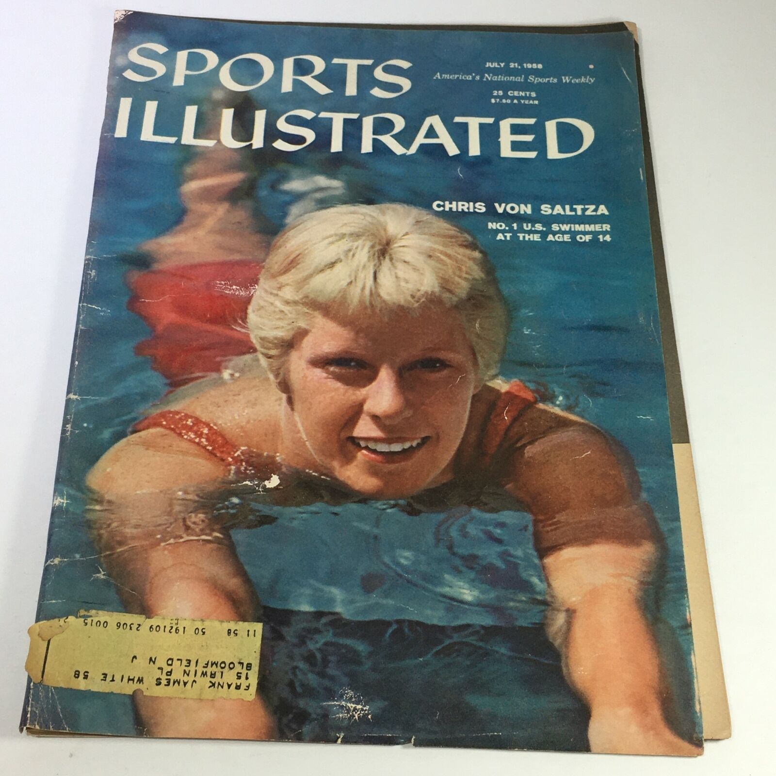 VTG Sports Illustrated Magazine July 21 1958  - Chris Von Saltza #1 U.S. Swimmer