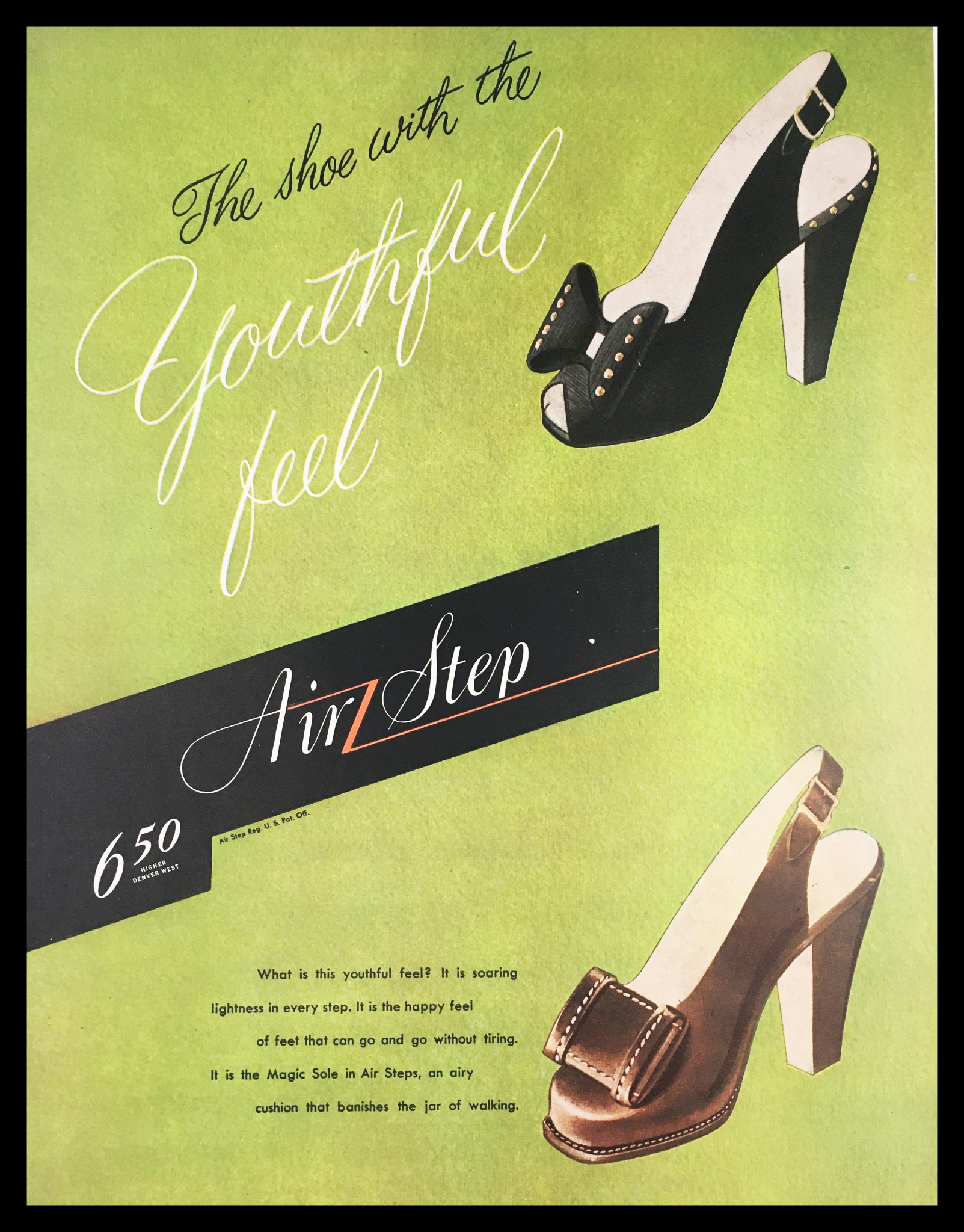 1945 Air Step Youthful Feel Shoes Vintage Print Ad