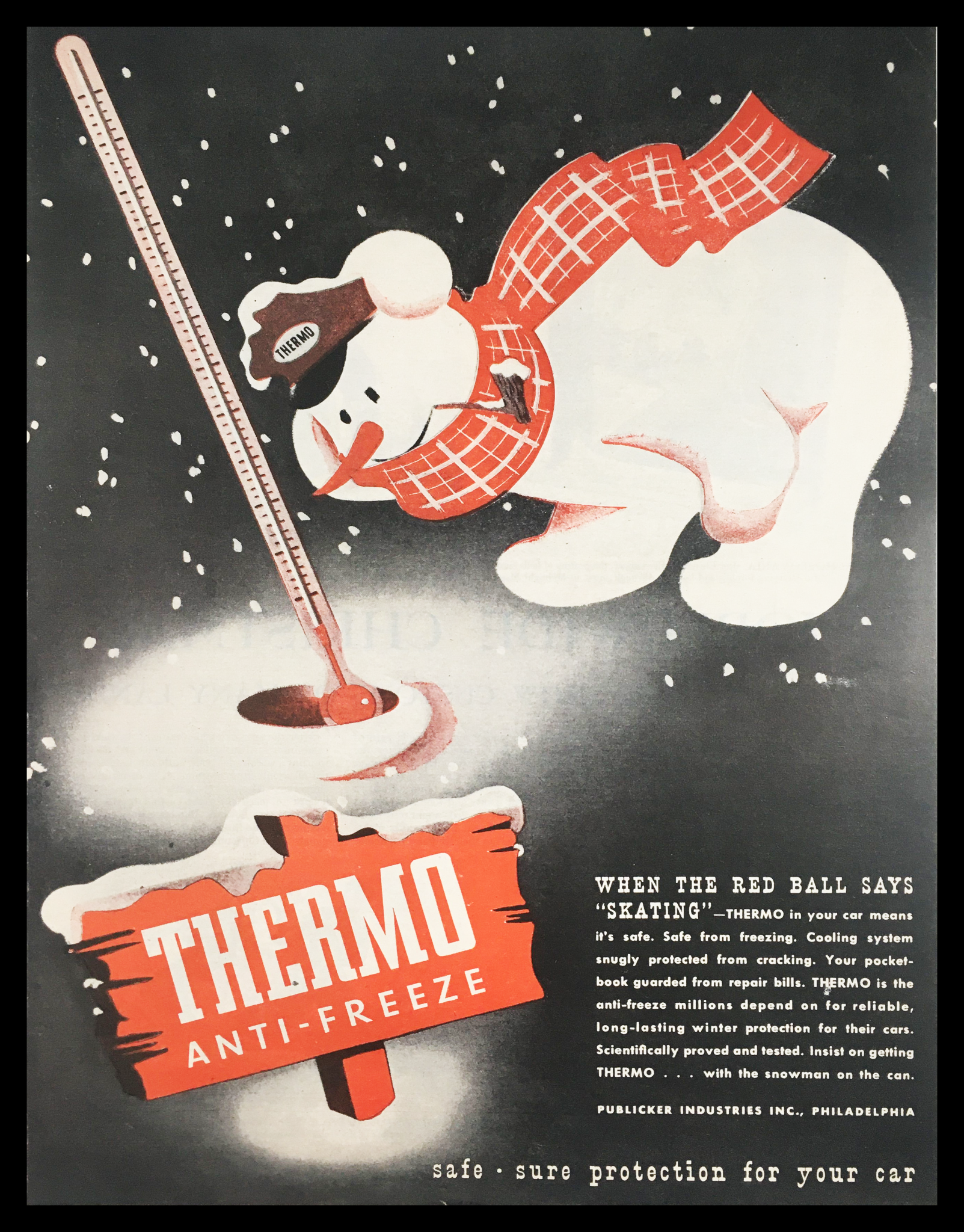 1945 Thermo Anti-Freeze Car Protection Vintage Print Ad