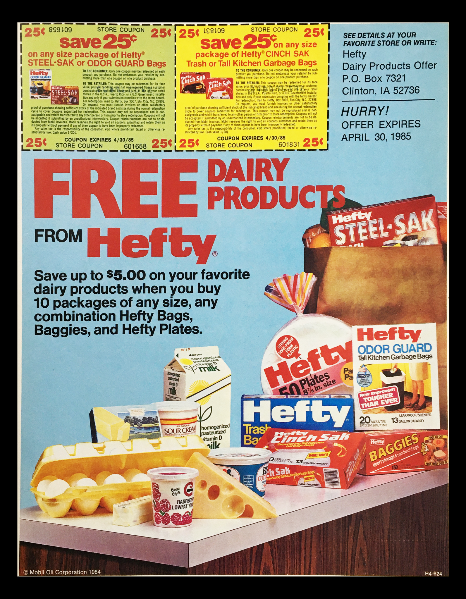 1984 Hefty Bags, Baggies & Hefty Plates Circular Coupon Advertisement