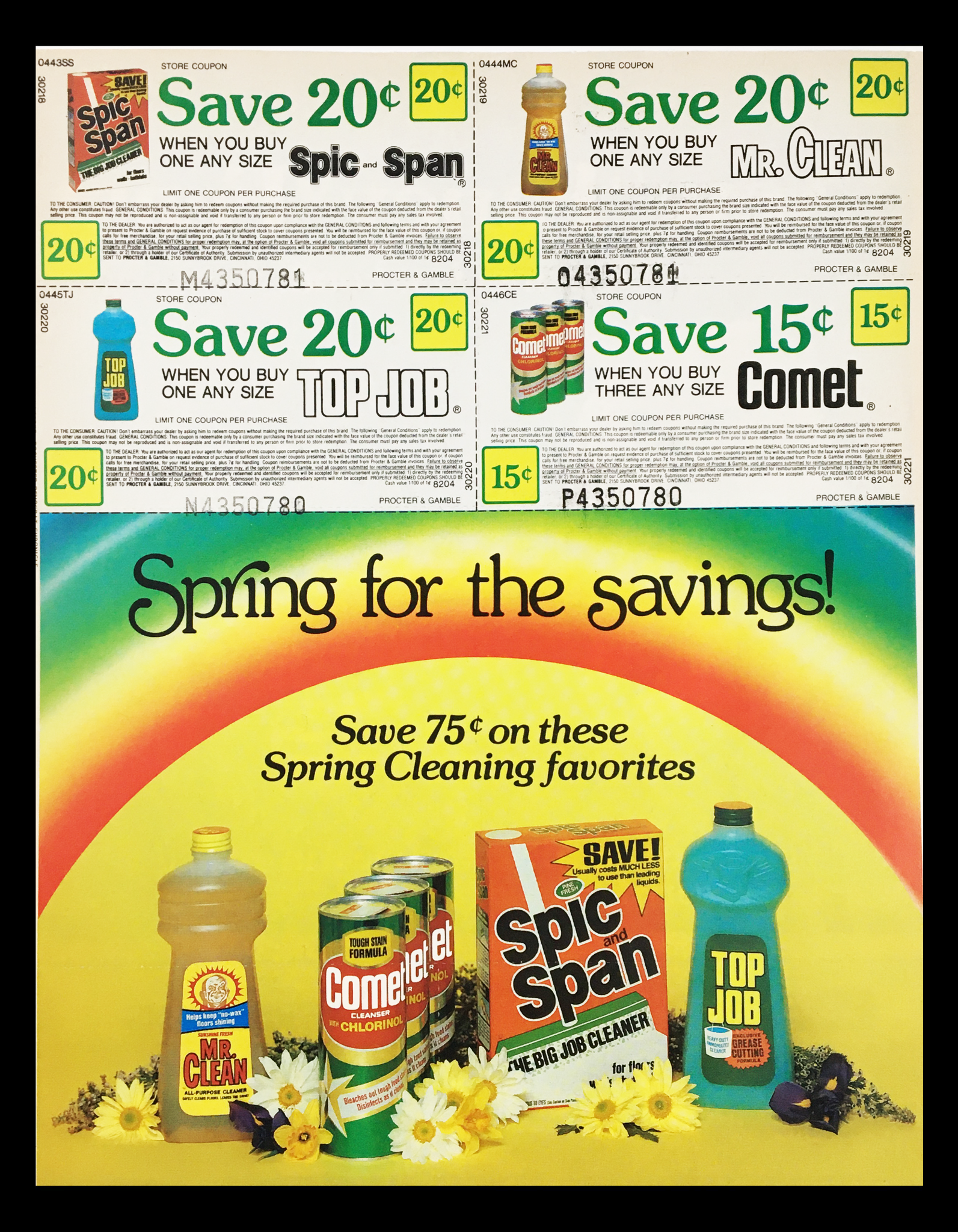 1980 Spring Cleaning Favorite Products Circular Coupon Advertisement