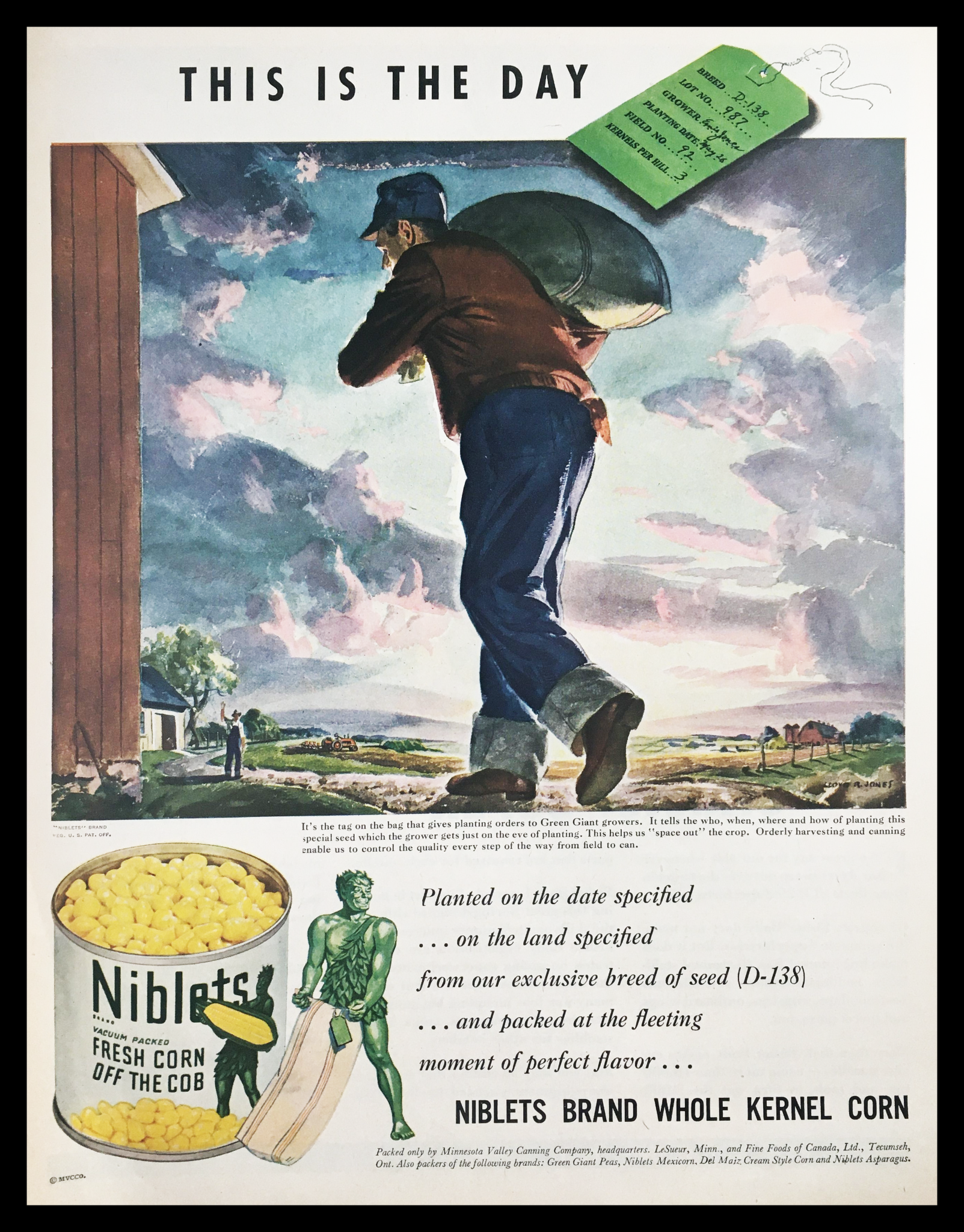 1945 Niblets Fresh Corn Off The Cob Vintage Print Ad