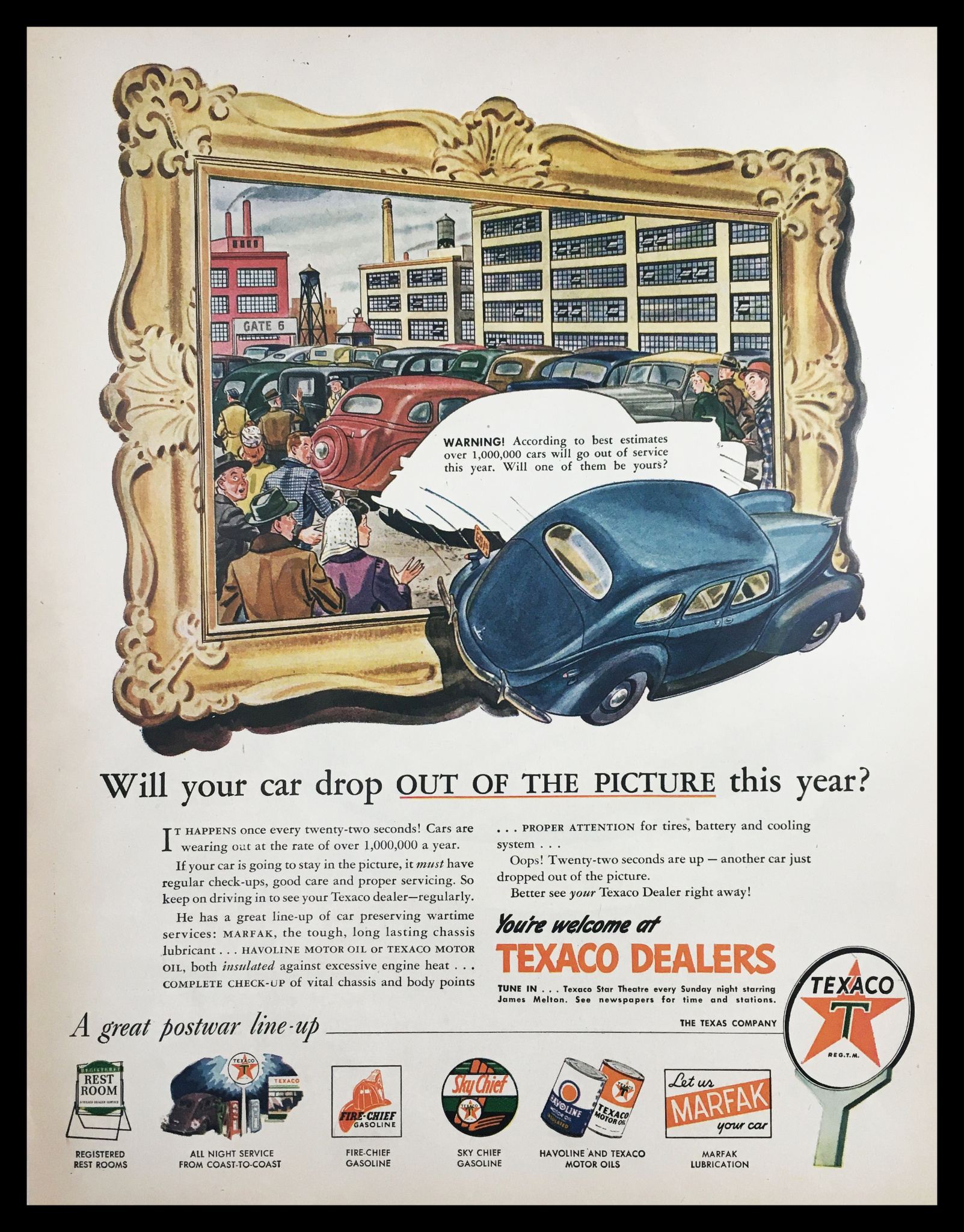 1945 Texaco Dealers of Texaco Company Vintage Print Ad