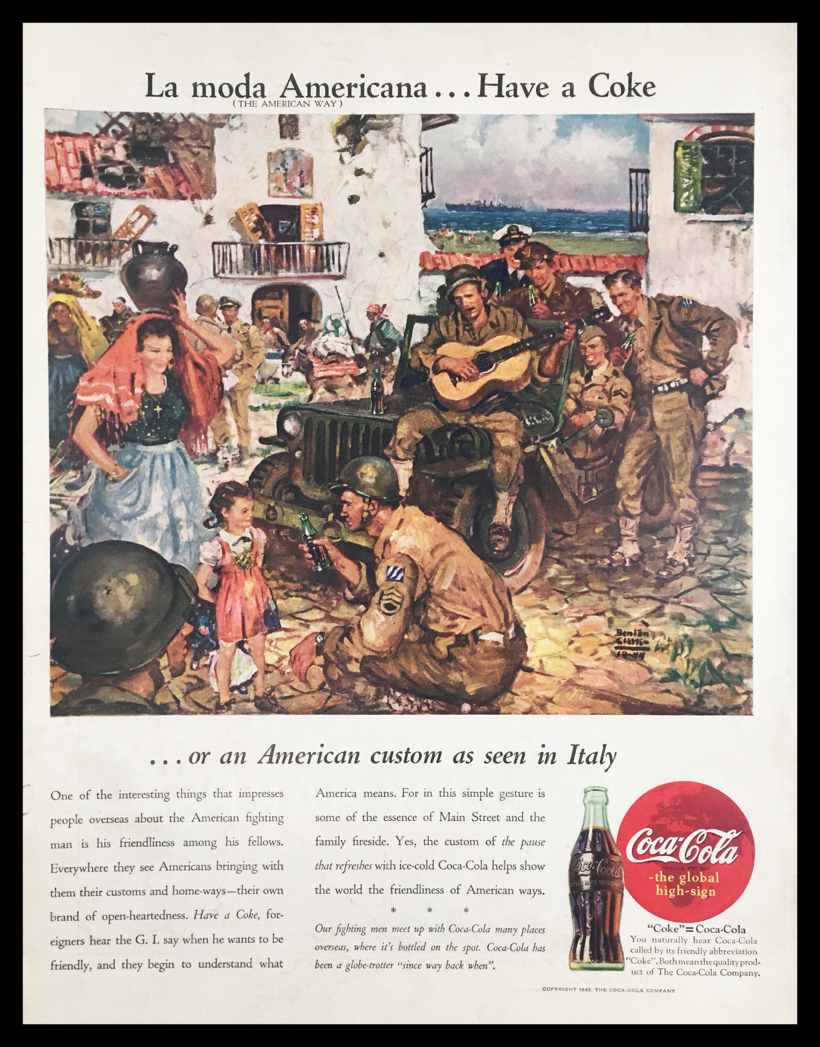 1945 Coca-Cola La Moda Americana Vintage Print Ad