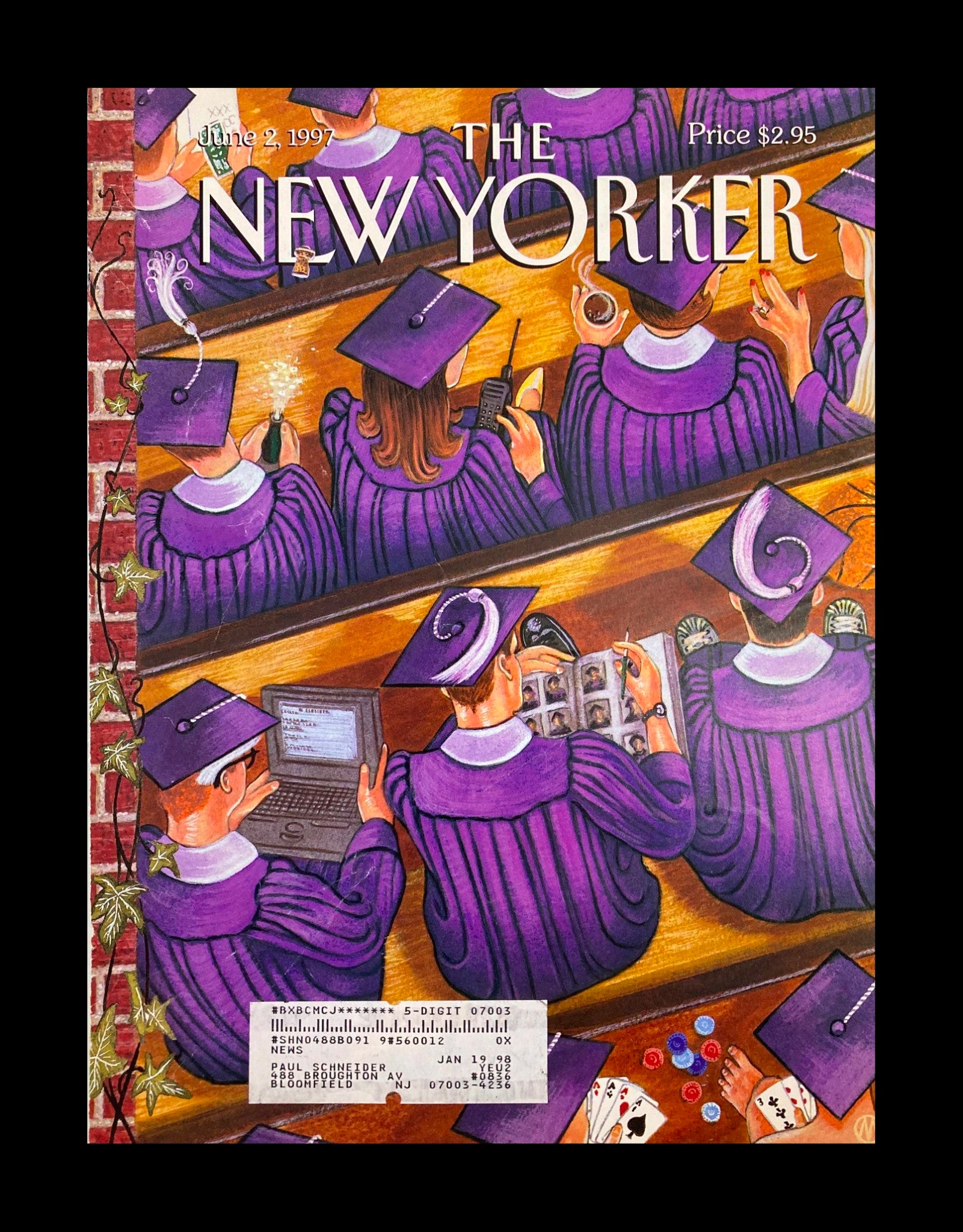 COVER ONLY The New Yorker June 2 1997 Graduation by M. Scott Miller