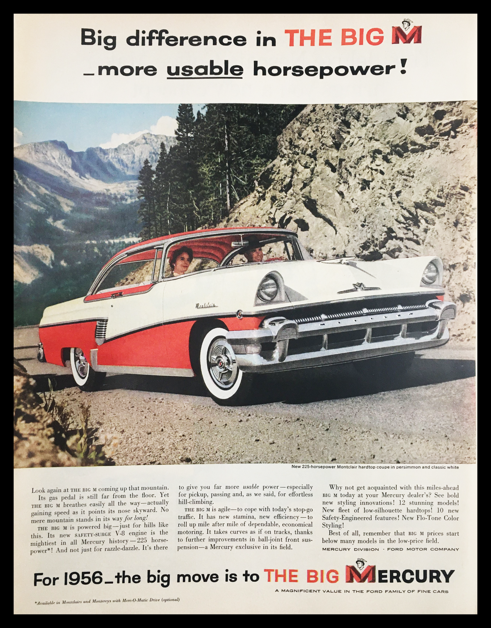 1956 Ford Montclair Hardtop Coupe Vintage Print Ad