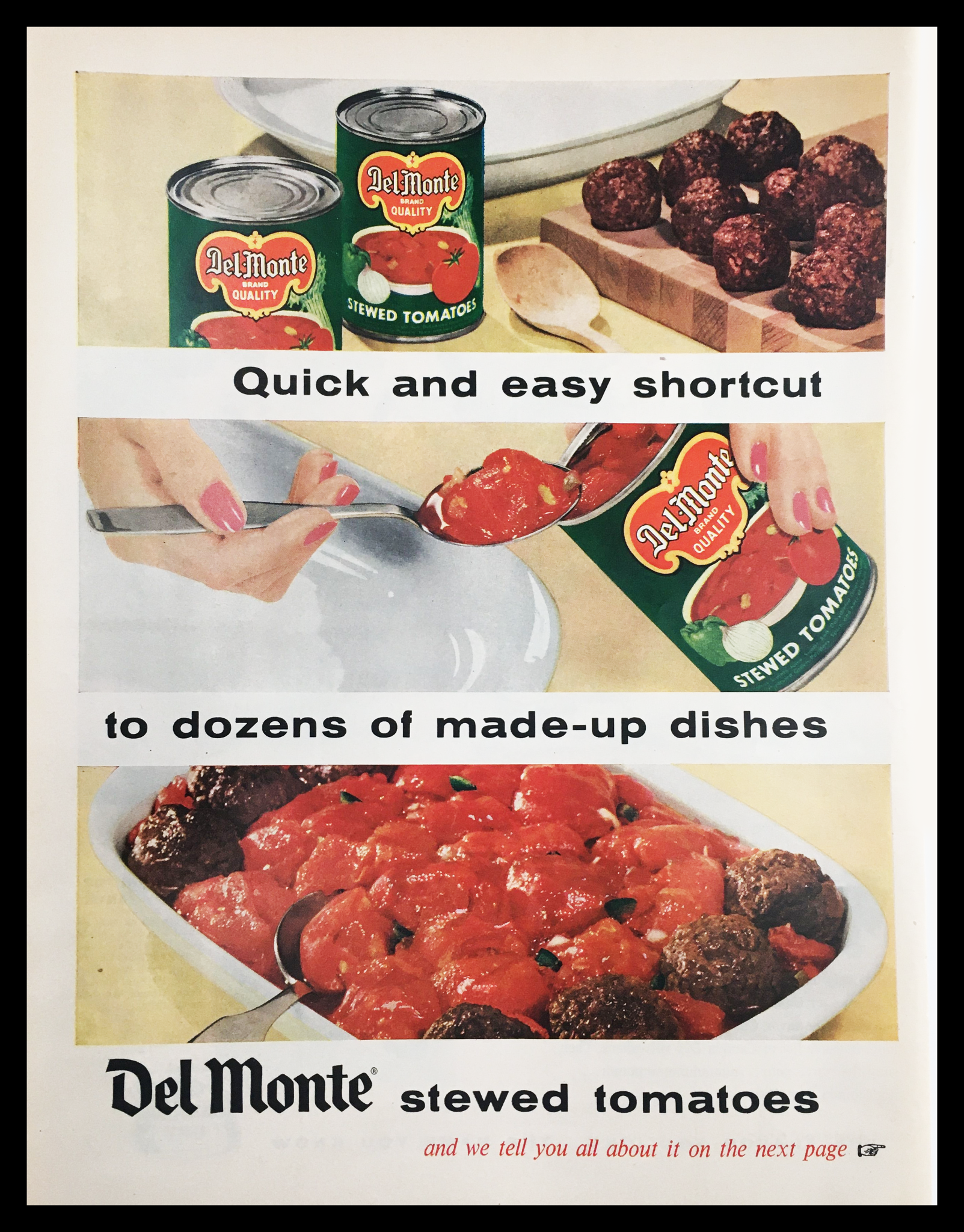 1955 Del Monte Stewed Tomatoes Vintage Print Ad