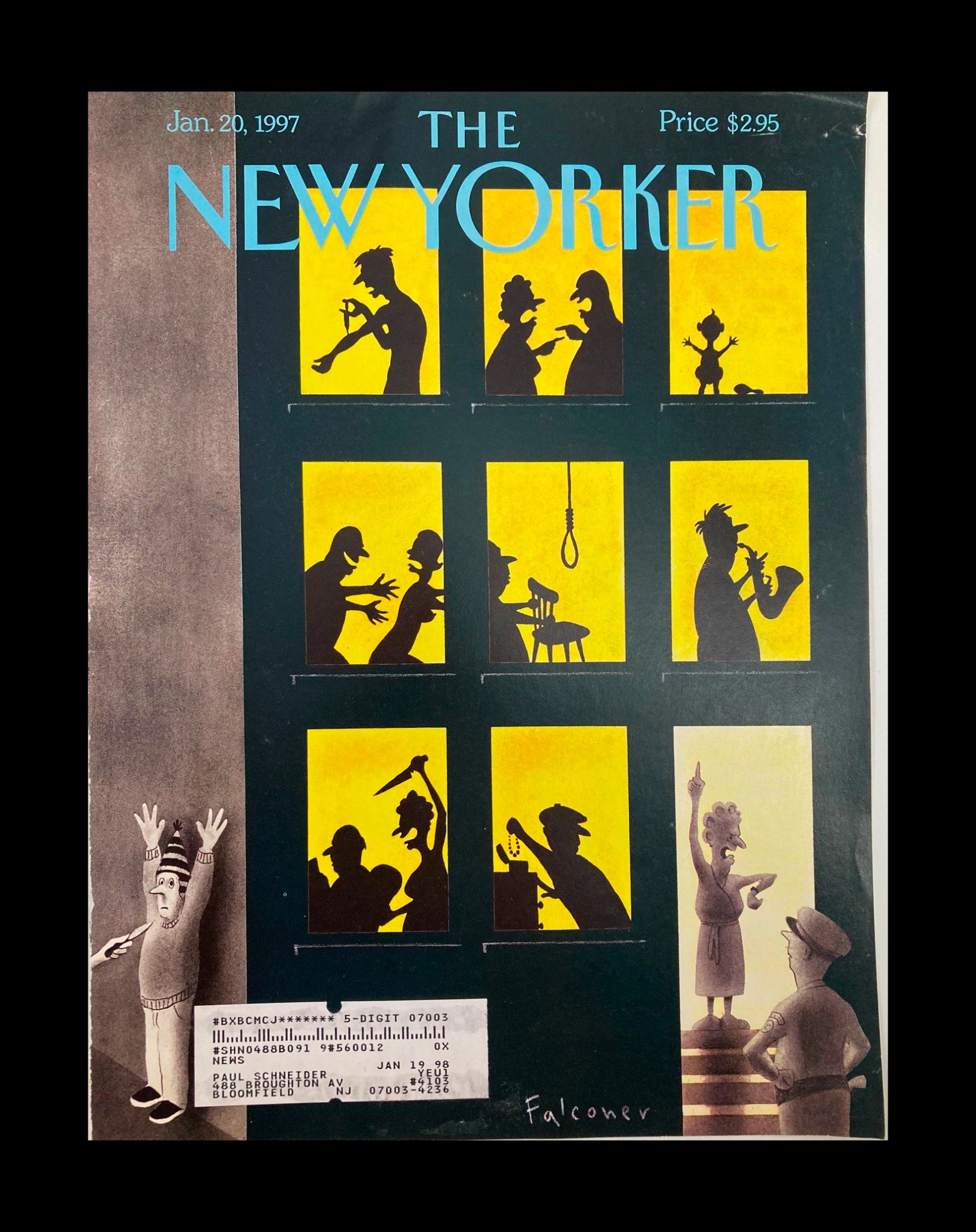 COVER ONLY The New Yorker January 20 1997 Disturbing the Peace by Ian Falconer