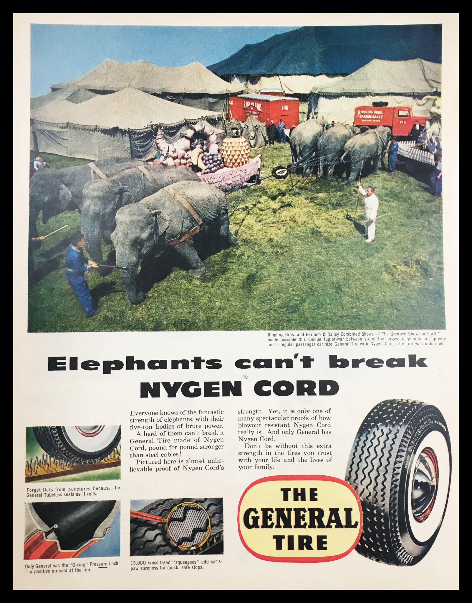 1955 Nygen Cord The General Tire Vintage Print Ad