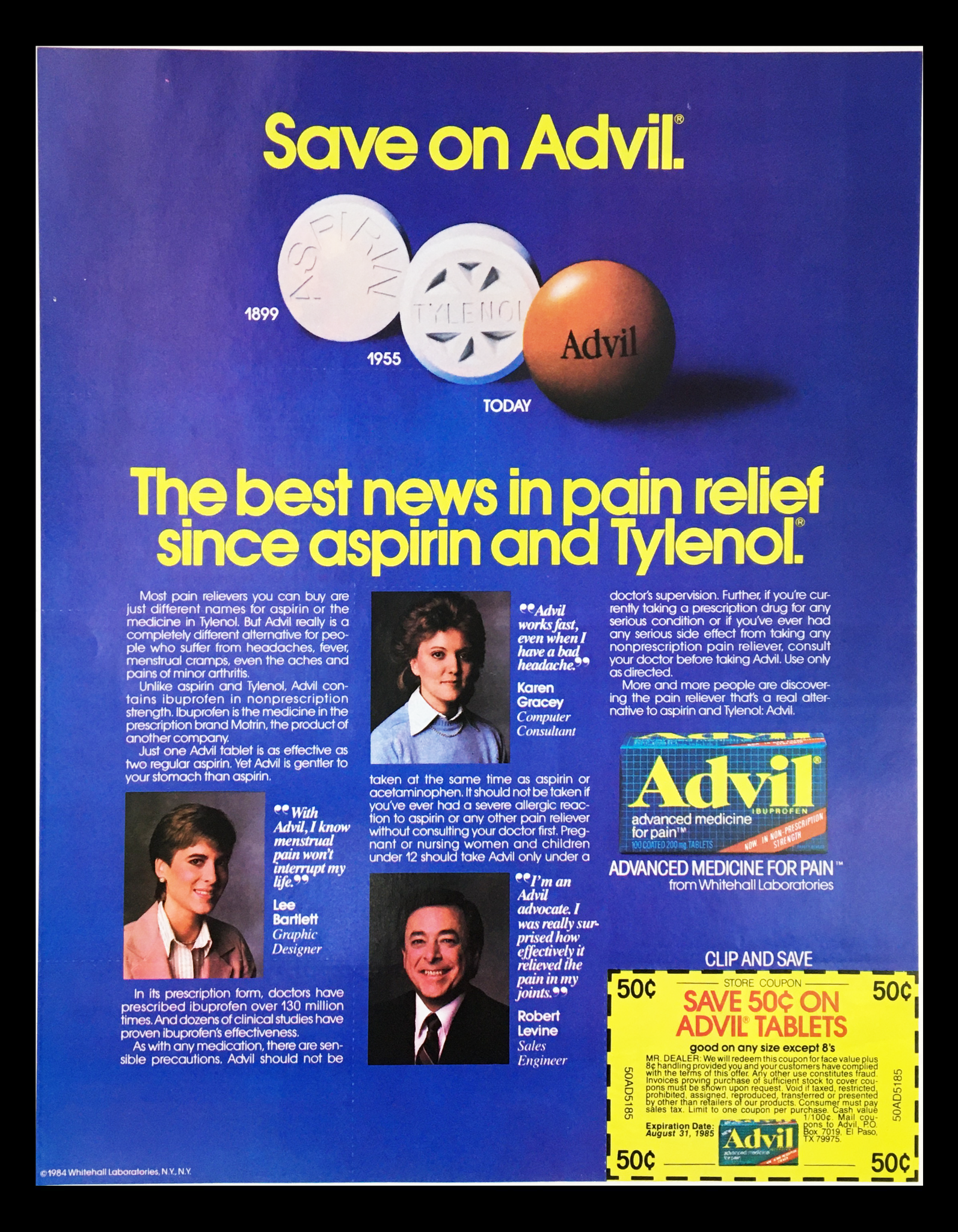 1985 Advil Ibuprofen Advance Medicine Circular Coupon Advertisement