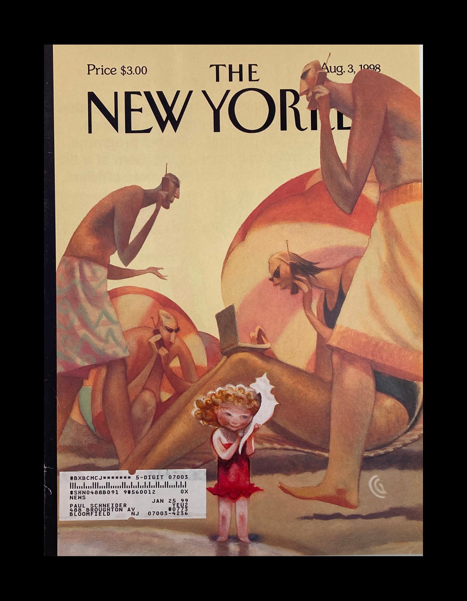 COVER ONLY The New Yorker August 3 1998 Shell Phones by Carter Goodrich