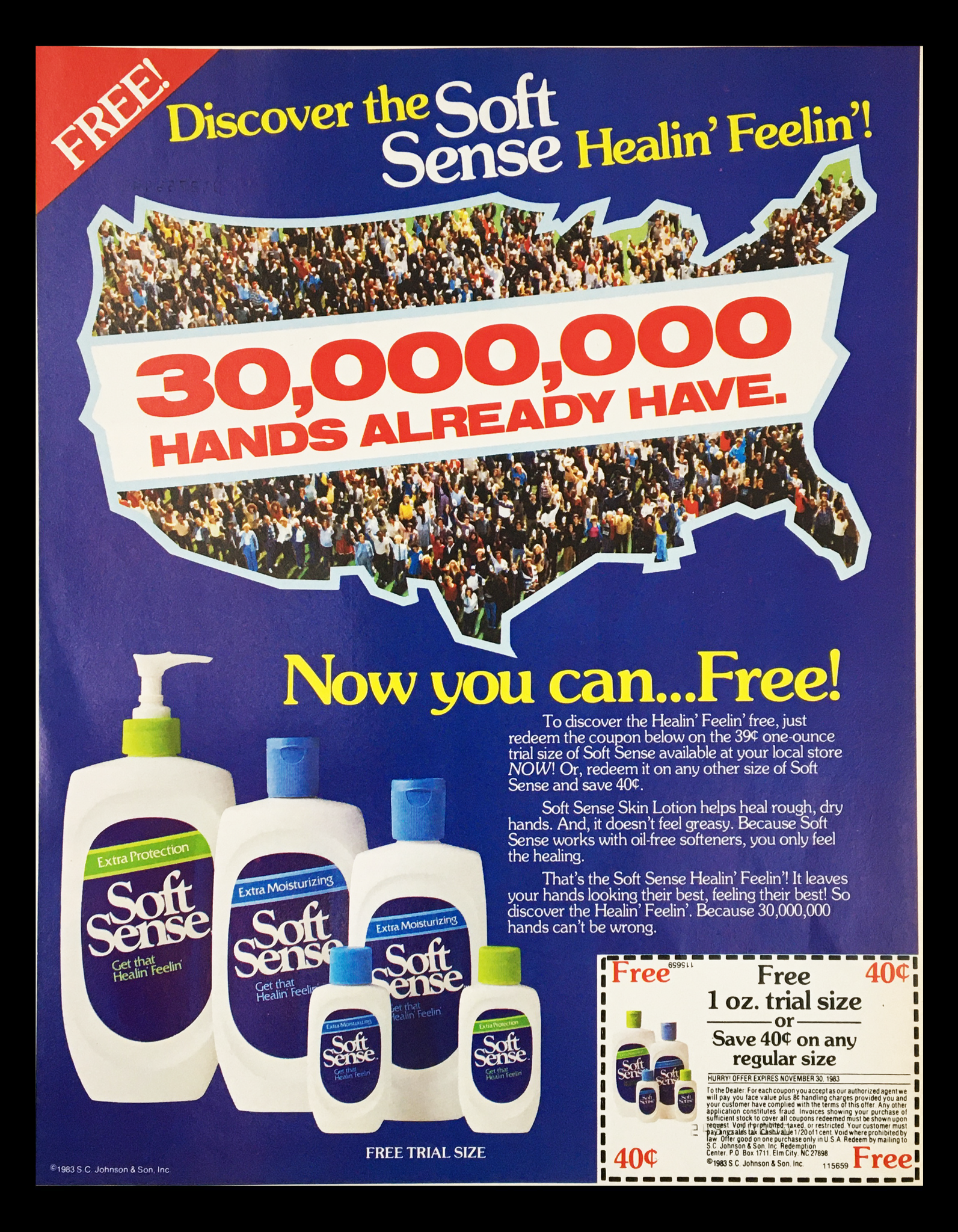 1983 Soft Sense Skin Lotion Circular Coupon Advertisement