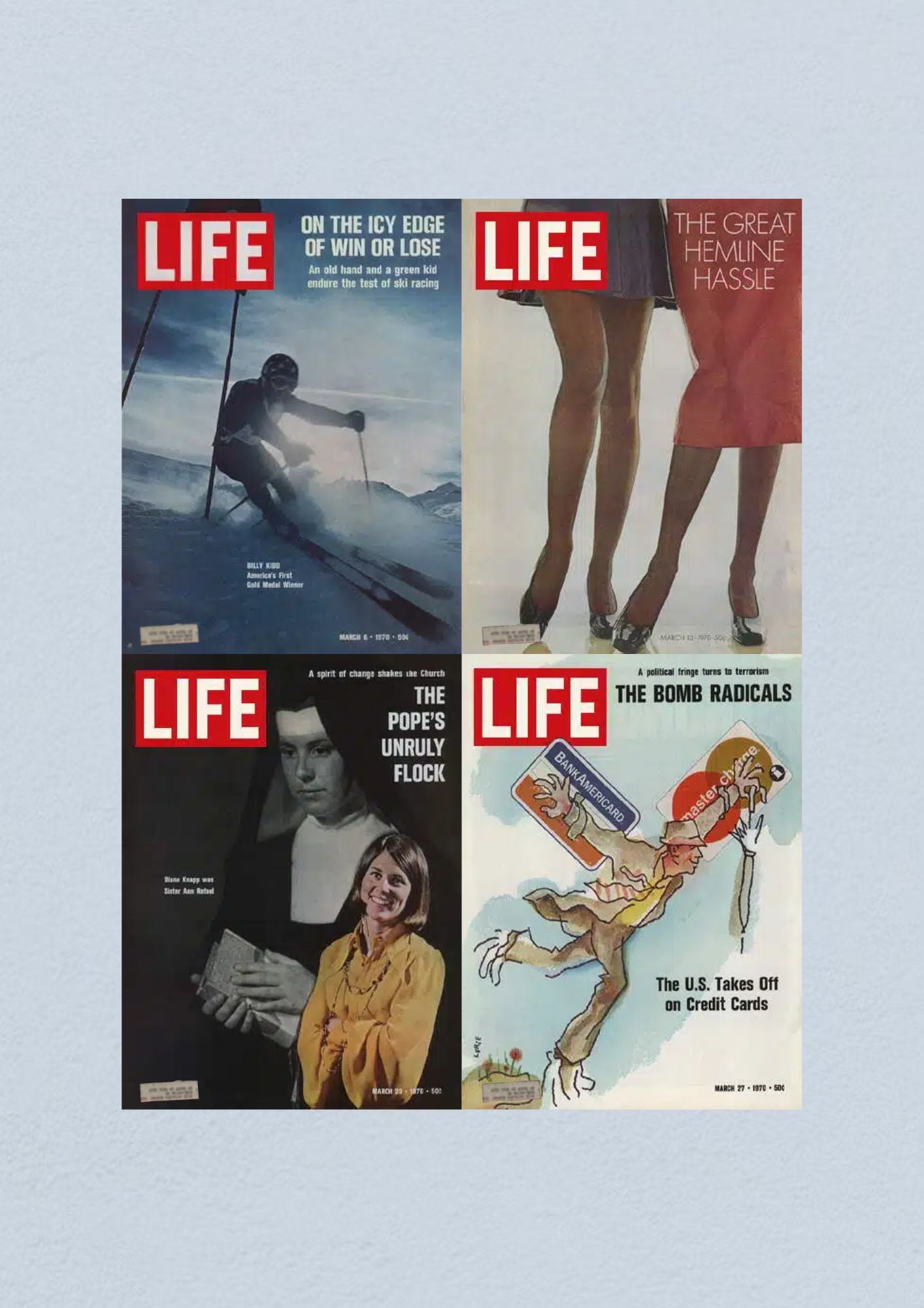 Life Magazine Lot of 4 Full Month March 1970 6, 13, 20, 27 Space Race Era