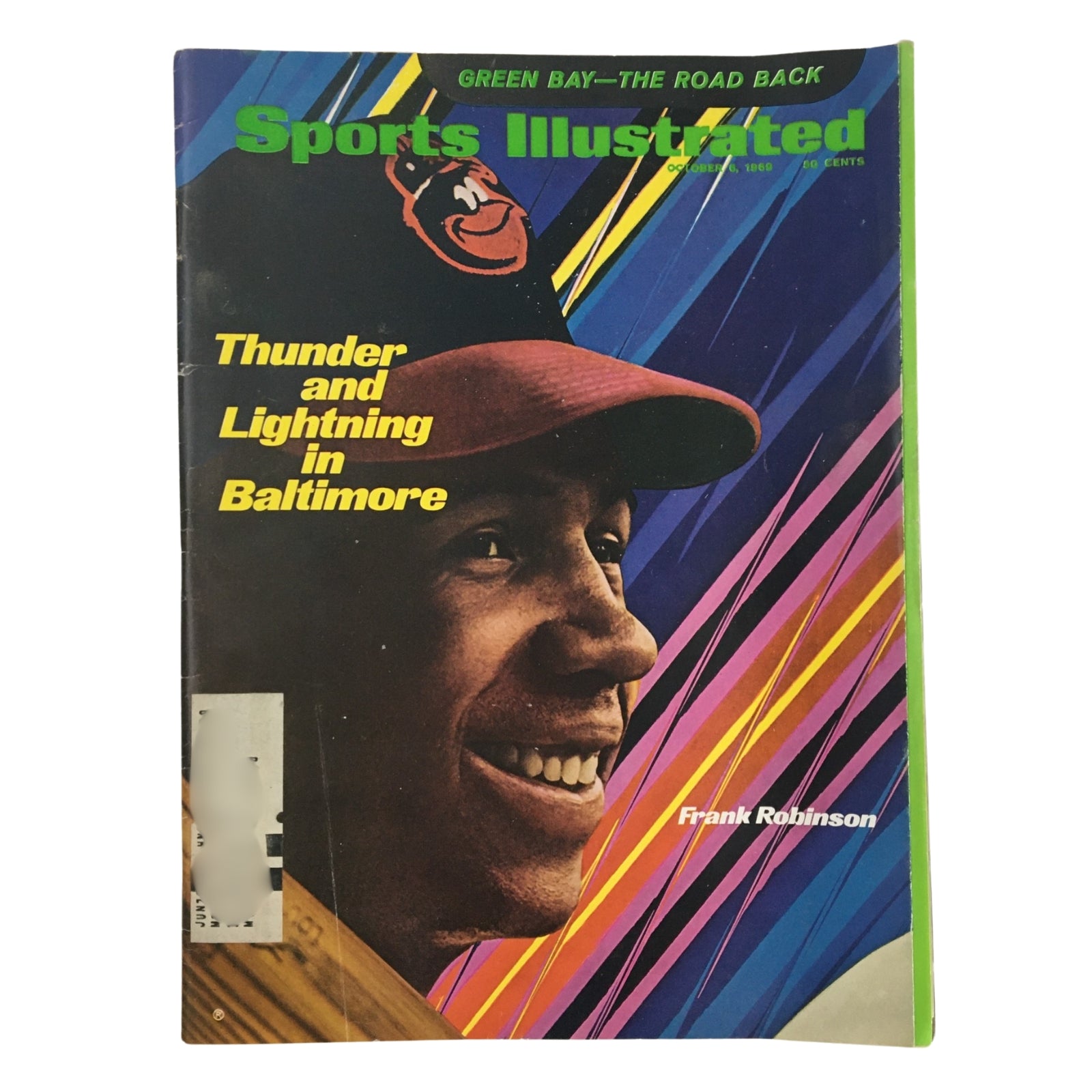 Cover of Sports Illustrated magazine featuring Frank Robinson, October 6, 1969, highlighting 'Lot of 10 1960s-1970s Baseball Stars Sports Illustrated Magazine'.