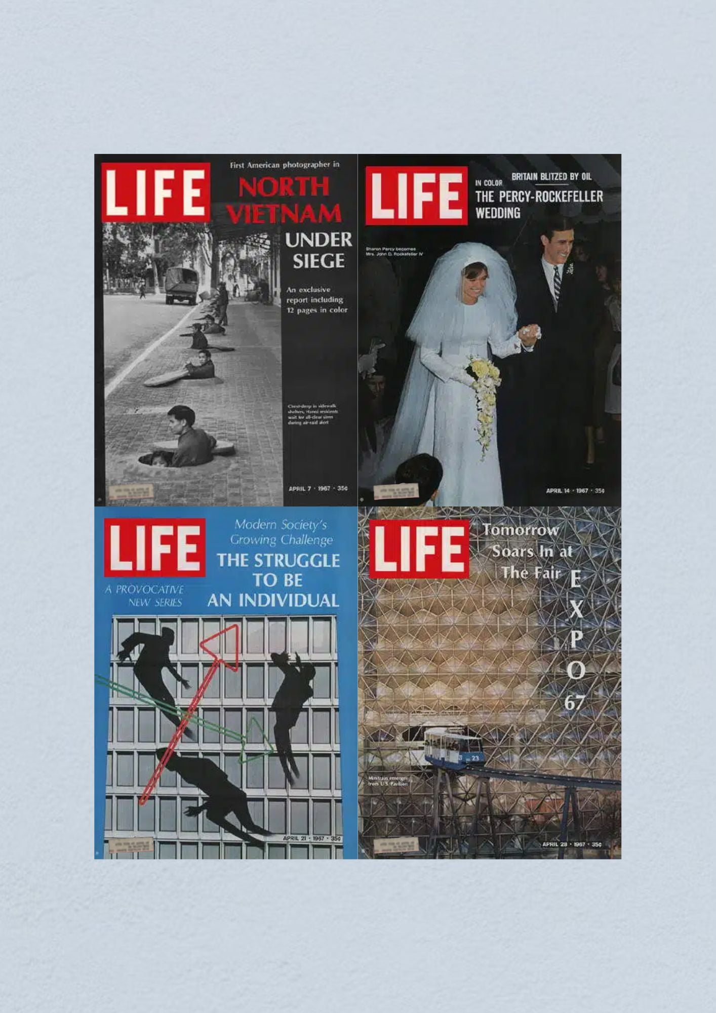 Life Magazine Lot of 4 Full Month of April 1967 7, 14, 21, 28