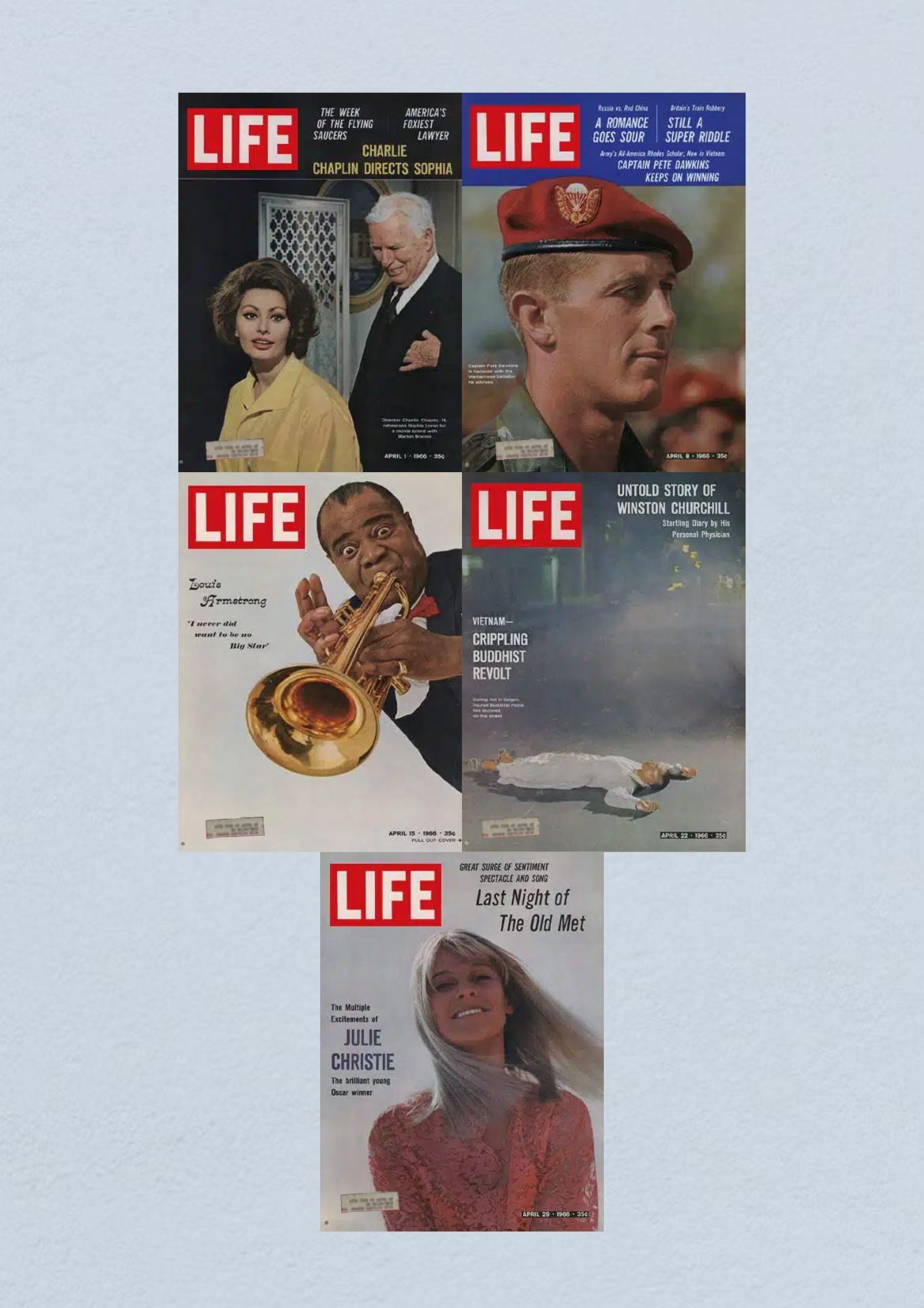 Life Magazine Lot of 5 Full Month of April 1966 1, 8, 15, 22, 29