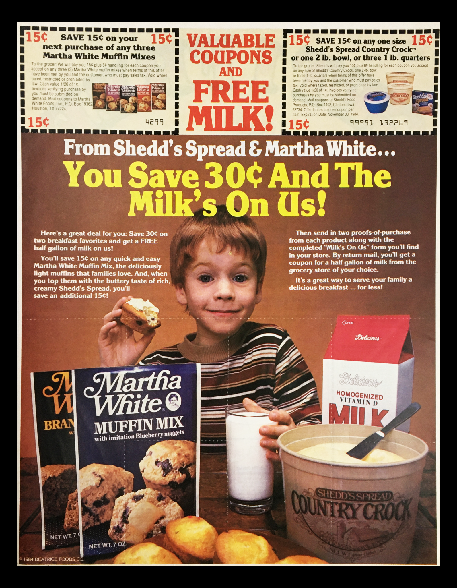1984 Martha White Muffin Mix Circular Coupon Advertisement